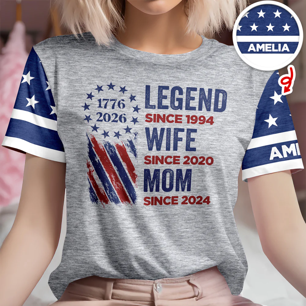 Personalized Legend Wife Mom With 250th Years Of Freedom Anniversary 3D Shirt, Gift For Mom, Mother's Day, America 250 HO82 901350 - Image 3