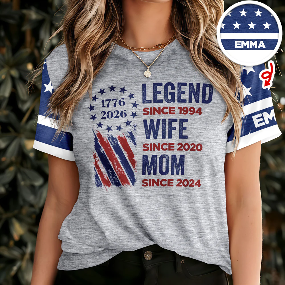 Personalized Legend Wife Mom With 250th Years Of Freedom Anniversary 3D Shirt, Gift For Mom, Mother's Day, America 250 HO82 901350 - Image 4