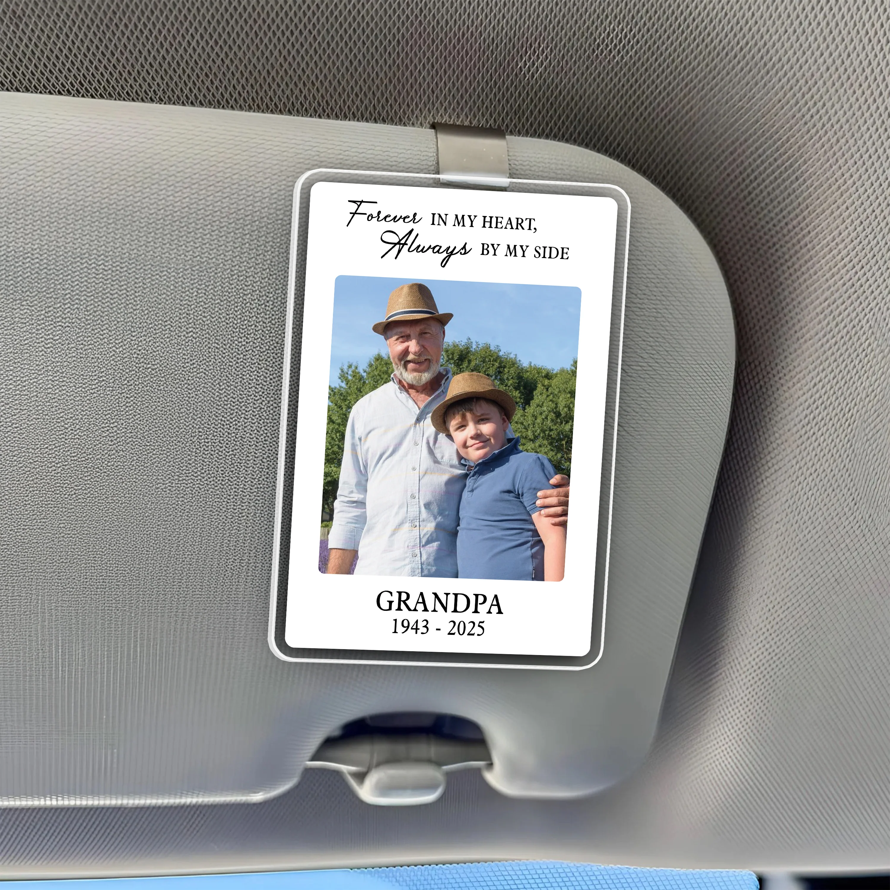 Personalized Memorial Photo Car Visor Clip, Loss Of Dad Gift, Sympathy Gift for Loss of Loved Ones, In Loving Memory, Family Memorial Gifts HO82 900750 - Image 2