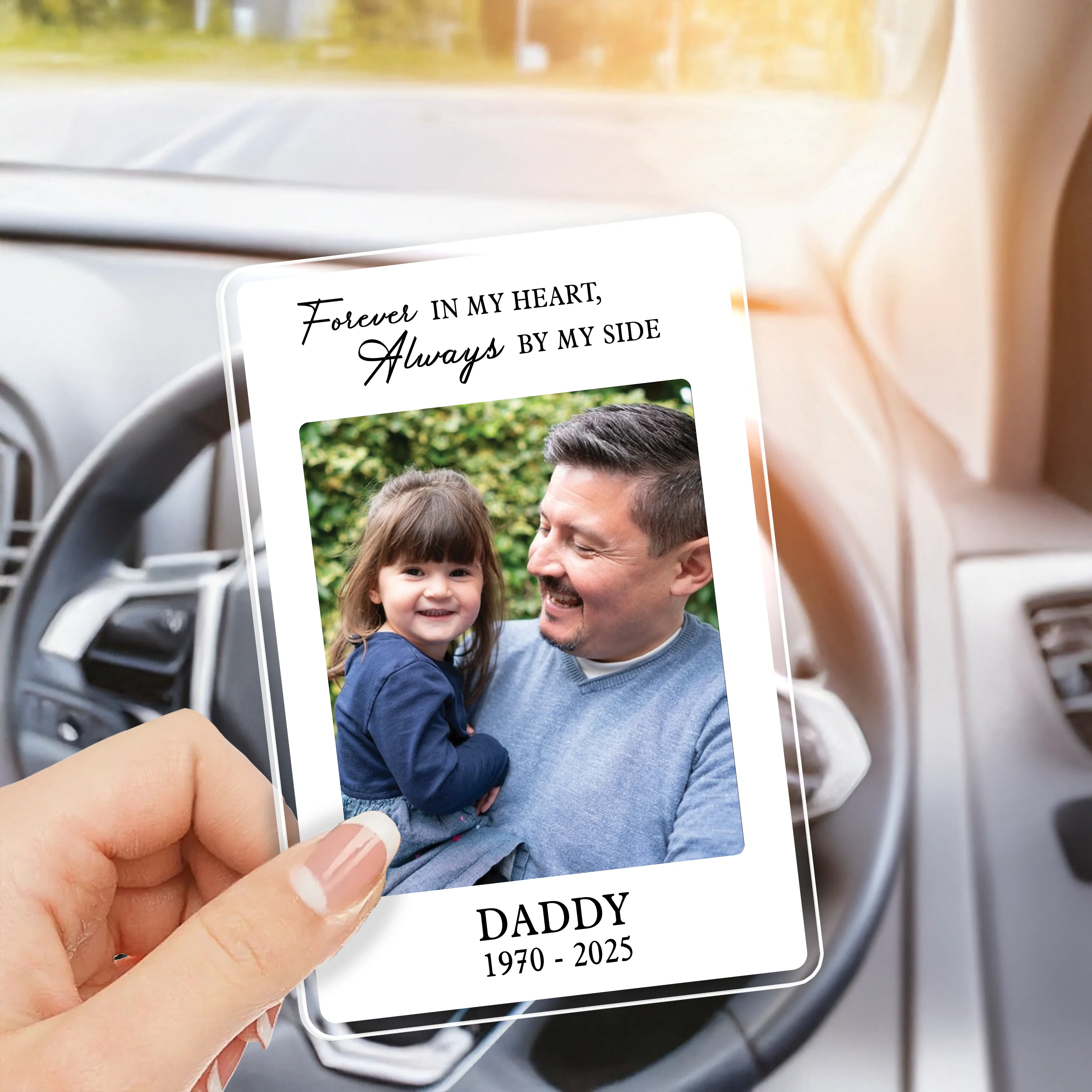 Personalized Memorial Photo Car Visor Clip, Loss Of Dad Gift, Sympathy Gift for Loss of Loved Ones, In Loving Memory, Family Memorial Gifts HO82 900750 - Image 3