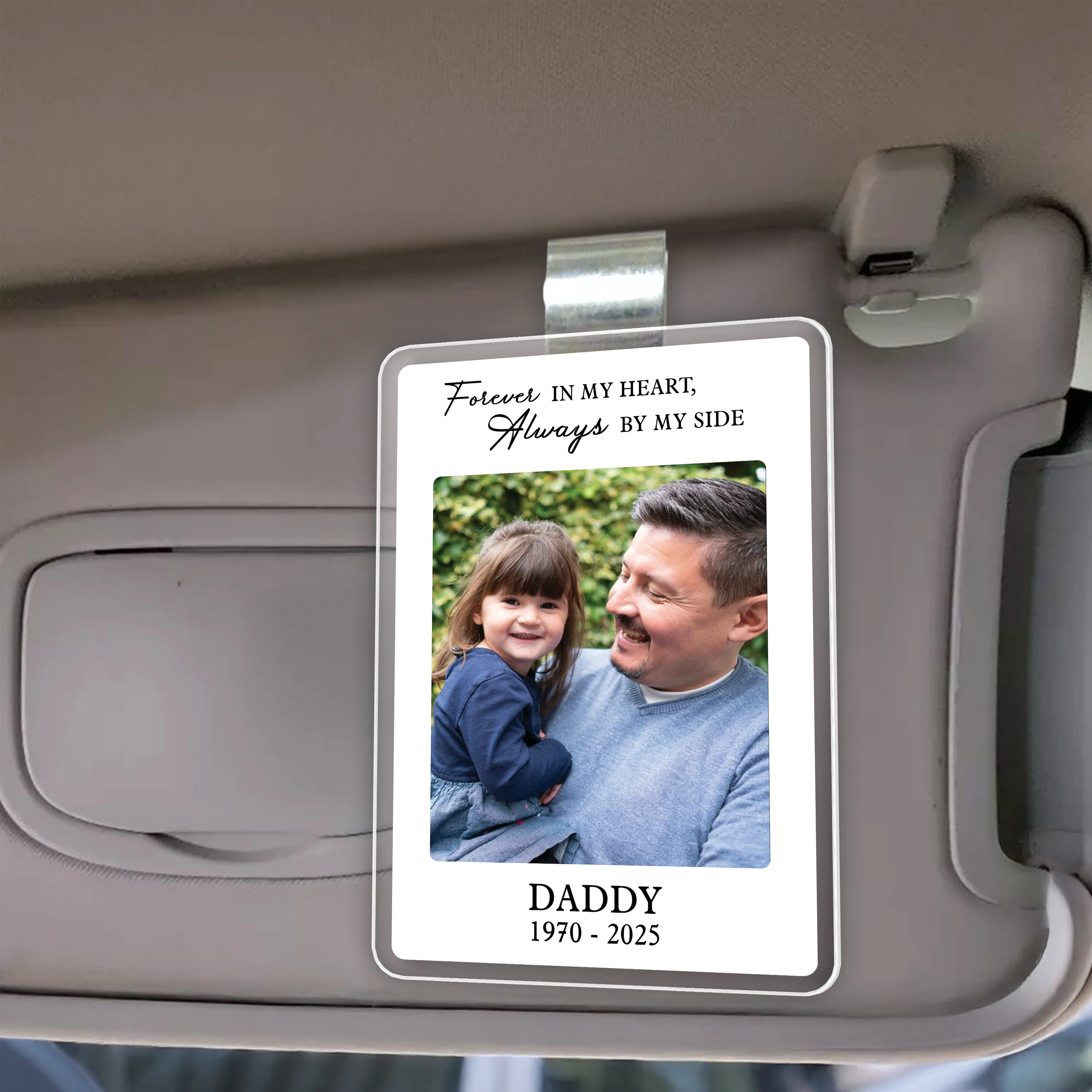 Personalized Memorial Photo Car Visor Clip, Loss Of Dad Gift, Sympathy Gift for Loss of Loved Ones, In Loving Memory, Family Memorial Gifts HO82 900750 - Image 4