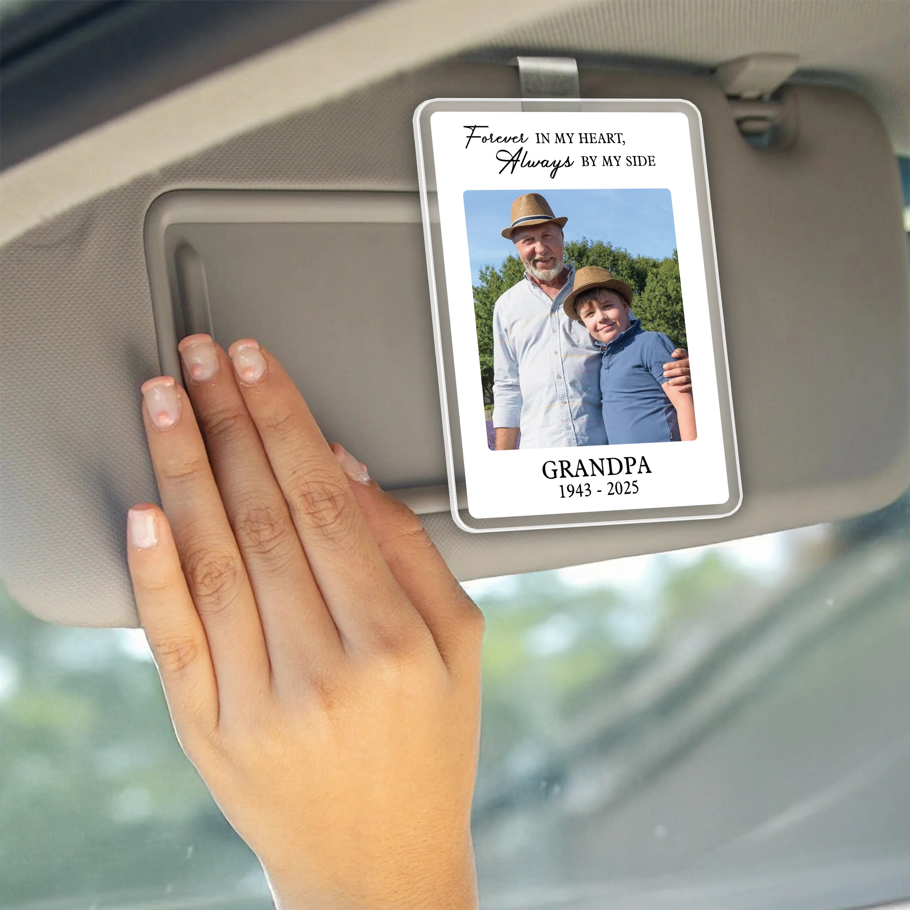 Personalized Memorial Photo Car Visor Clip, Loss Of Dad Gift, Sympathy Gift for Loss of Loved Ones, In Loving Memory, Family Memorial Gifts HO82 900750 - Image 5