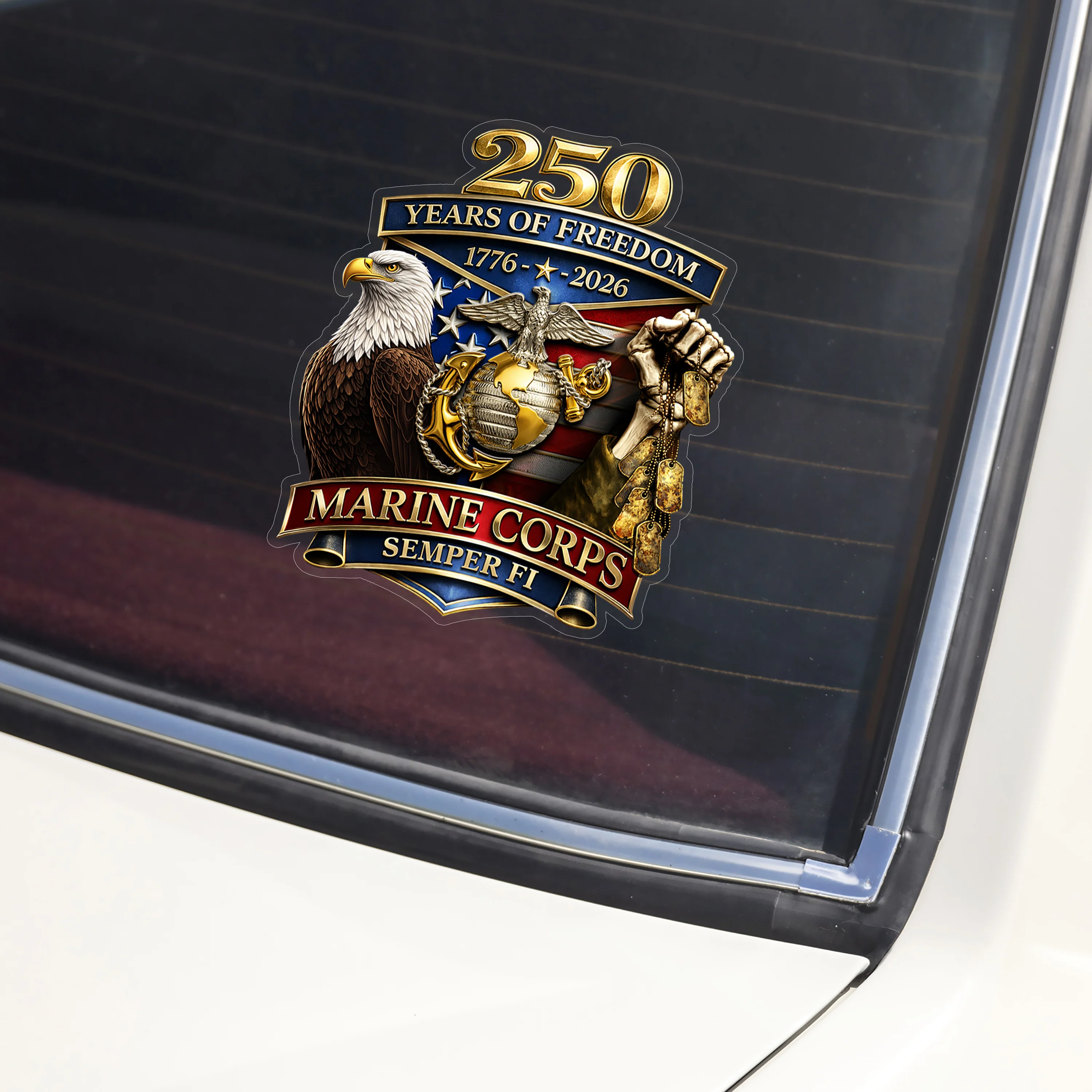 Personalized Military Branch 250 Years Of Freedom 1776–2026 Car Window Decal Sticker HO82 902036 - Image 3