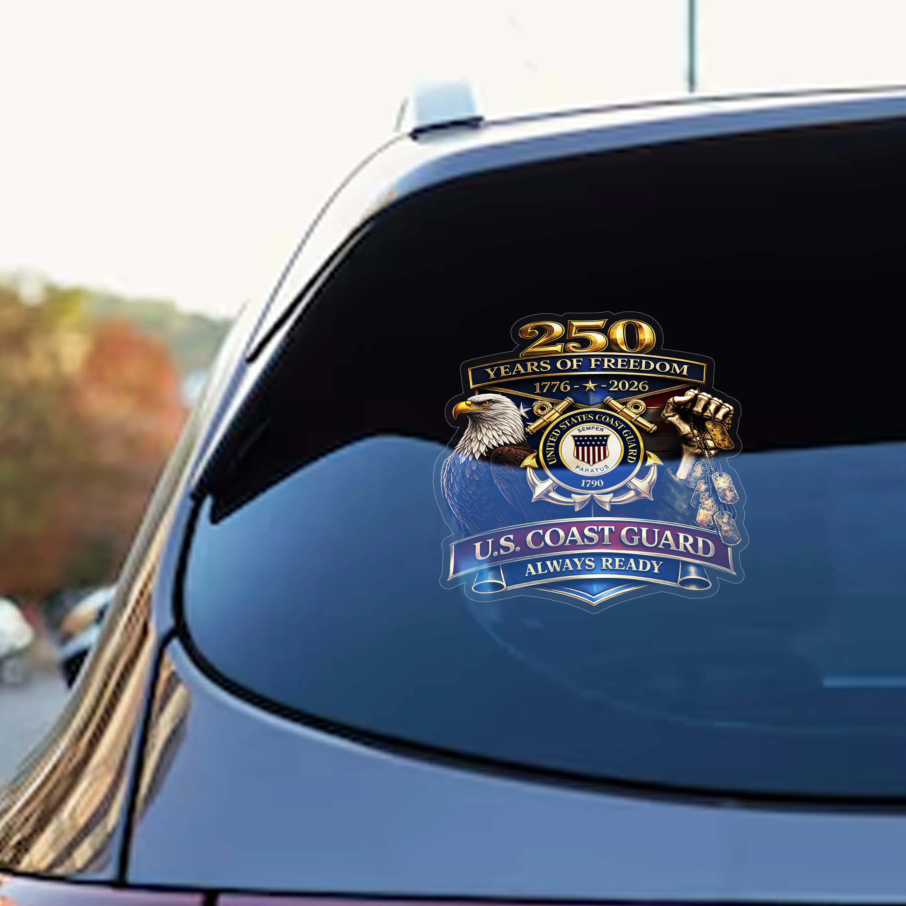 Personalized Military Branch 250 Years Of Freedom 1776–2026 Car Window Decal Sticker HO82 902036 - Image 6