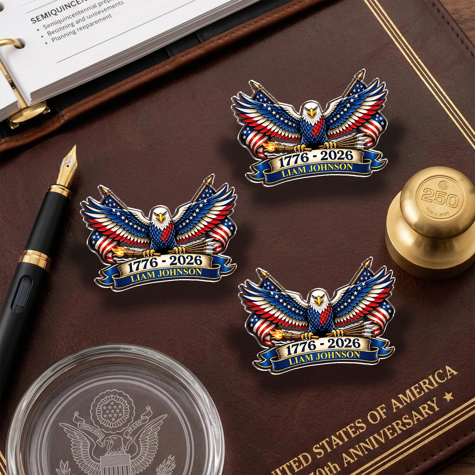 Personalized Name US 250 Patriotic Eagle 1776–2026 Acrylic Pin HO82 901868 - Image 6