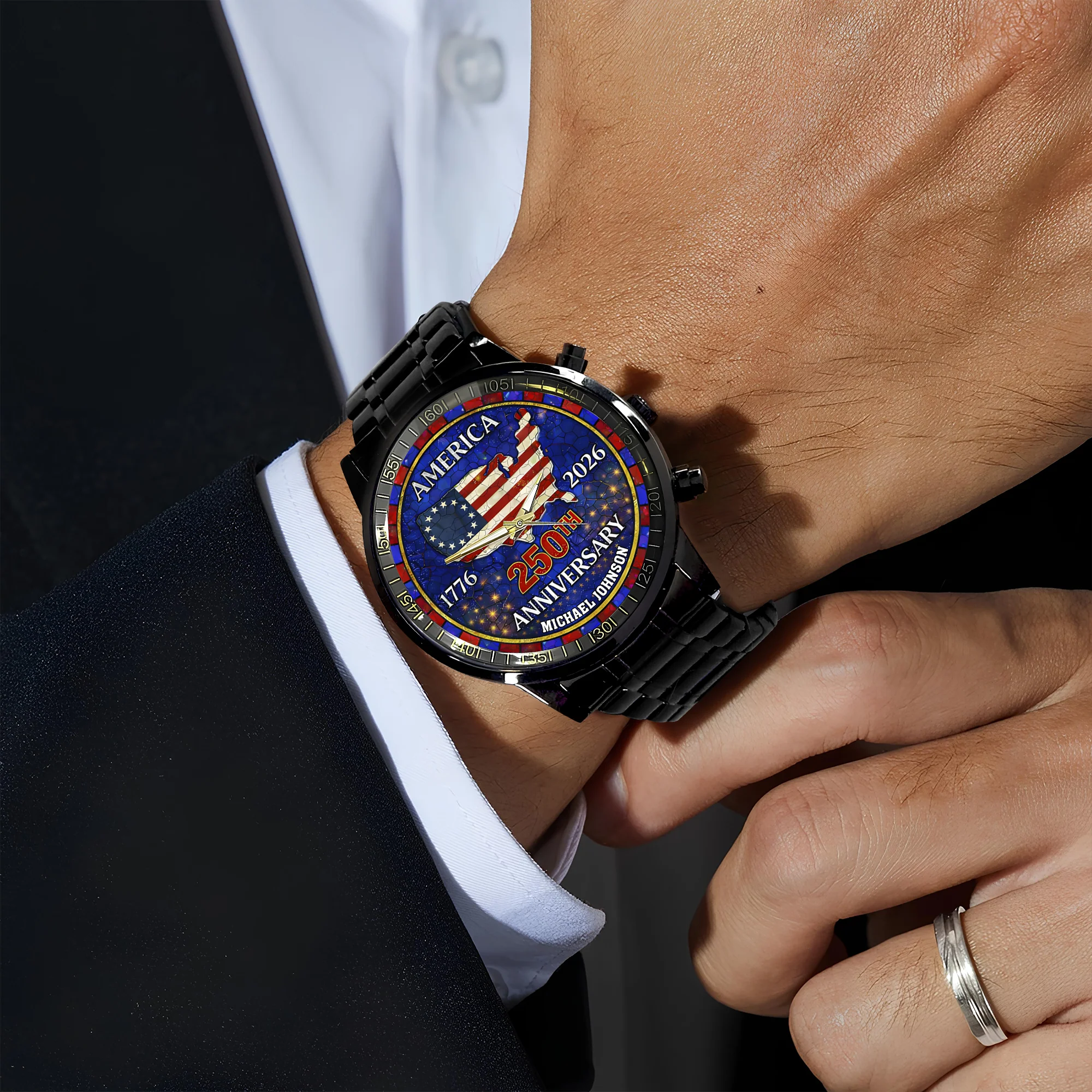 Personalized Name America 250th Anniversary Men's Wrist Watch HO82 901556 - Image 3