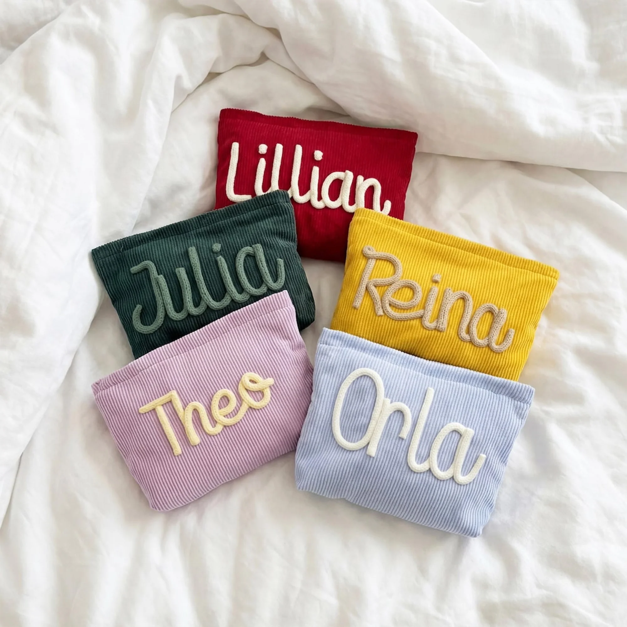 Personalized Name Chenille Travel Makeup Bag - Gift For Mom, Girlfriend, Women, Summer Gift HO82 902066 - Image 5