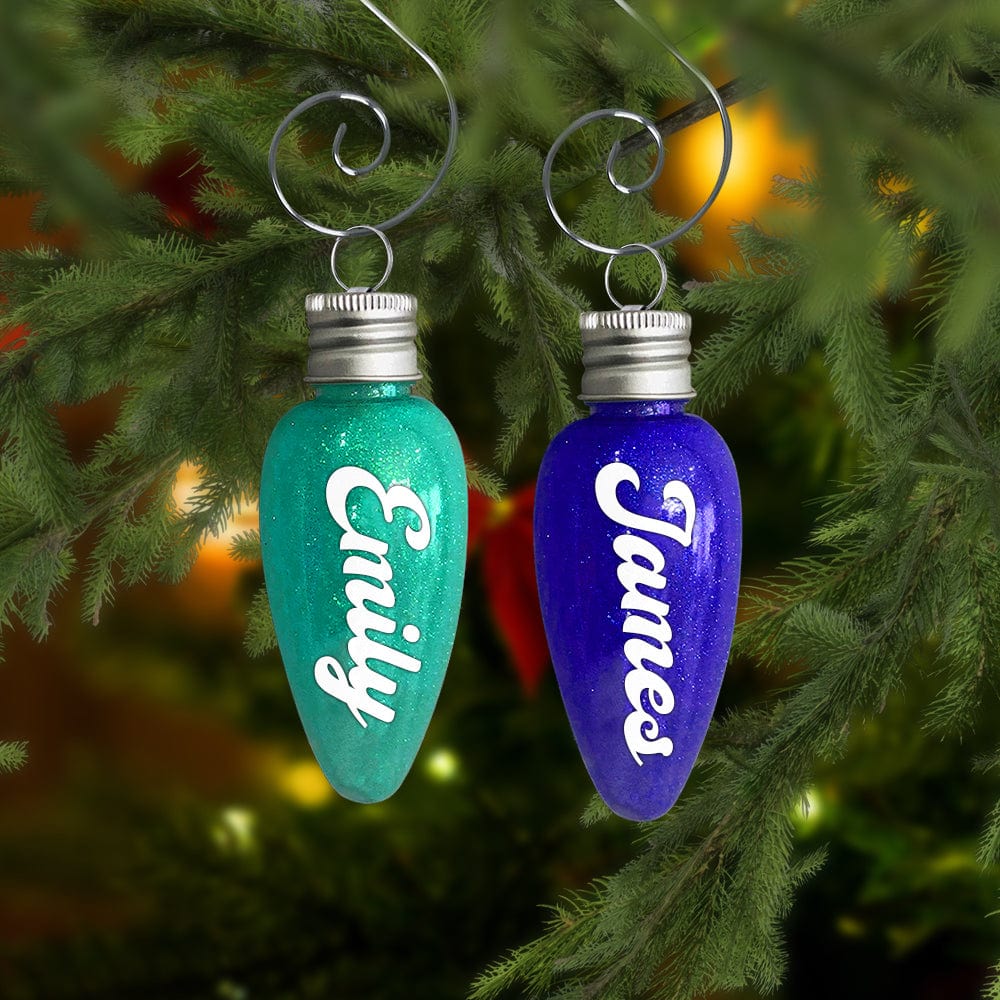 Personalized Name Fillable Glitter Light Bulb Christmas Ornament HO82 893160 - Image 4