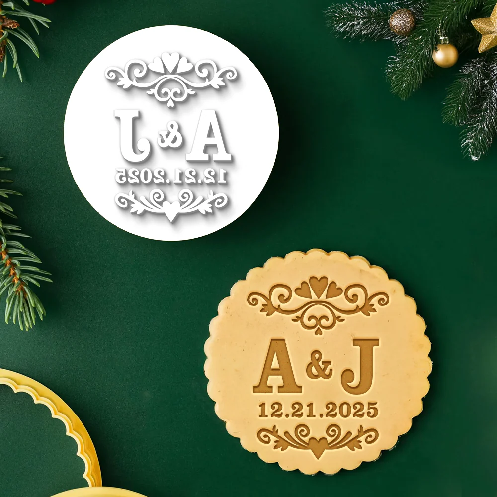 Personalized Name Letters Couple Cookie Stamp Gift For Wedding Anniversary, Couple, Wife, Husband HO82 900598 - Image 7