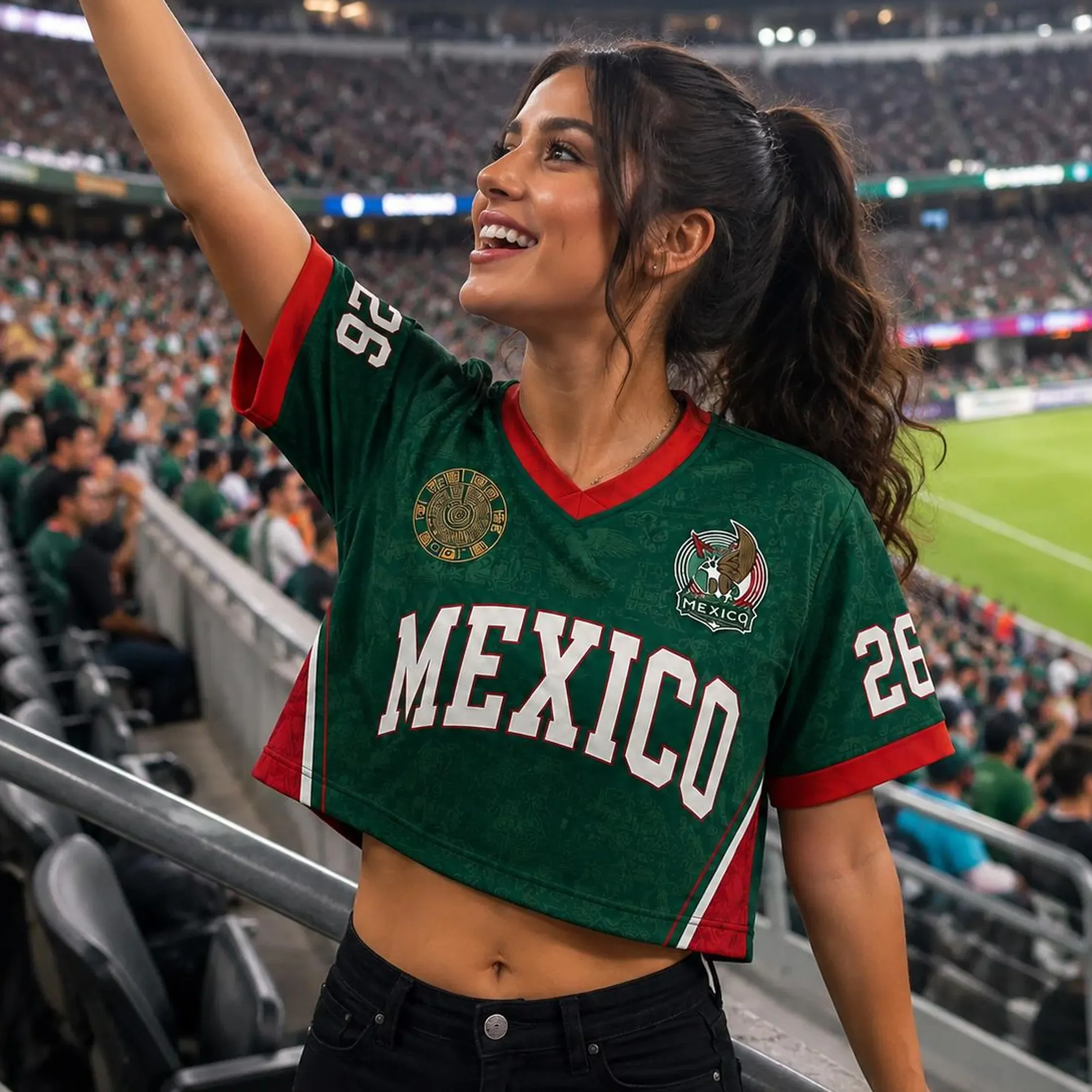Personalized Name & Number Mexico Soccer Crop Top Jersey, Mexico Jersey Crop Tee HO82 903006 - Image 4