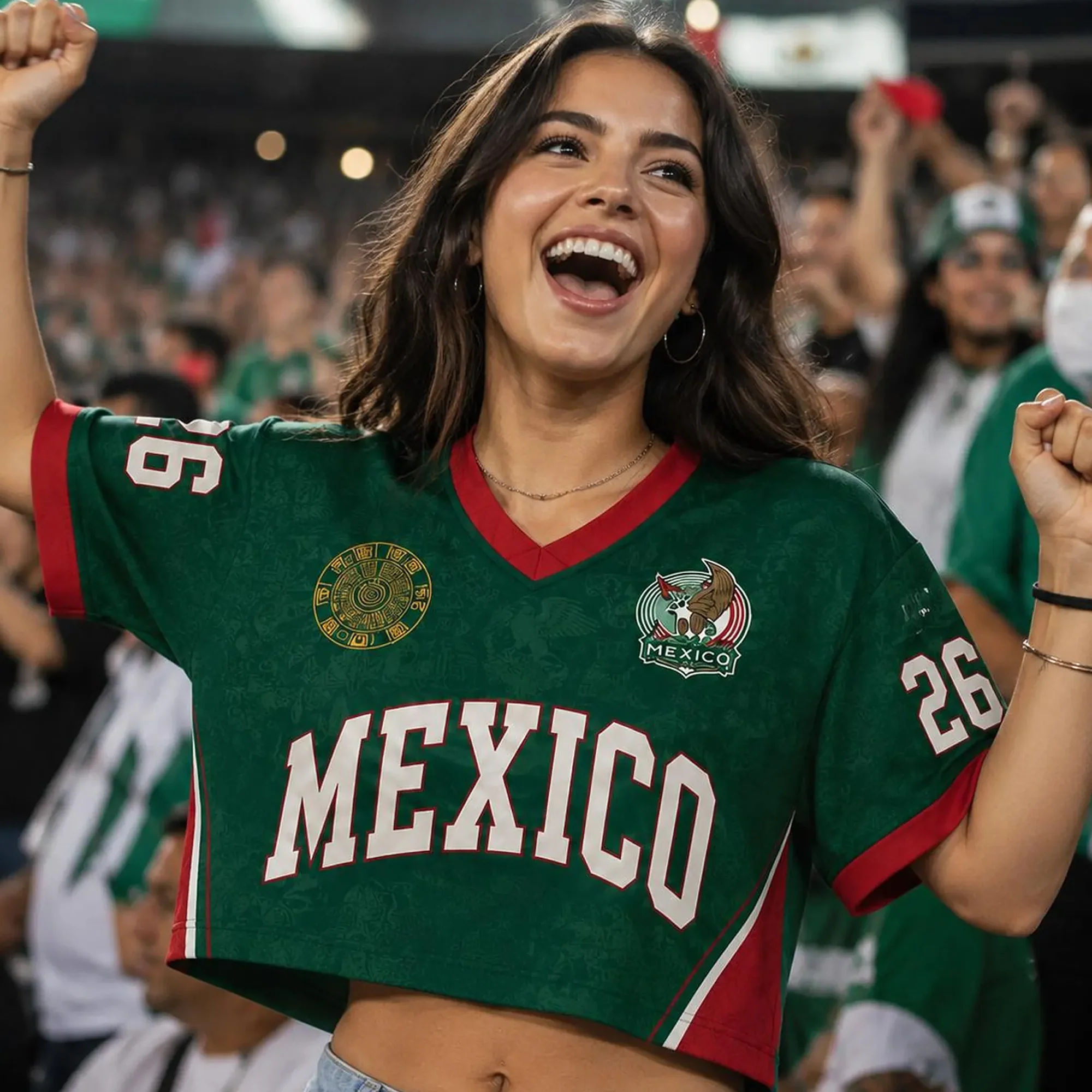 Personalized Name & Number Mexico Soccer Crop Top Jersey, Mexico Jersey Crop Tee HO82 903006 - Image 5