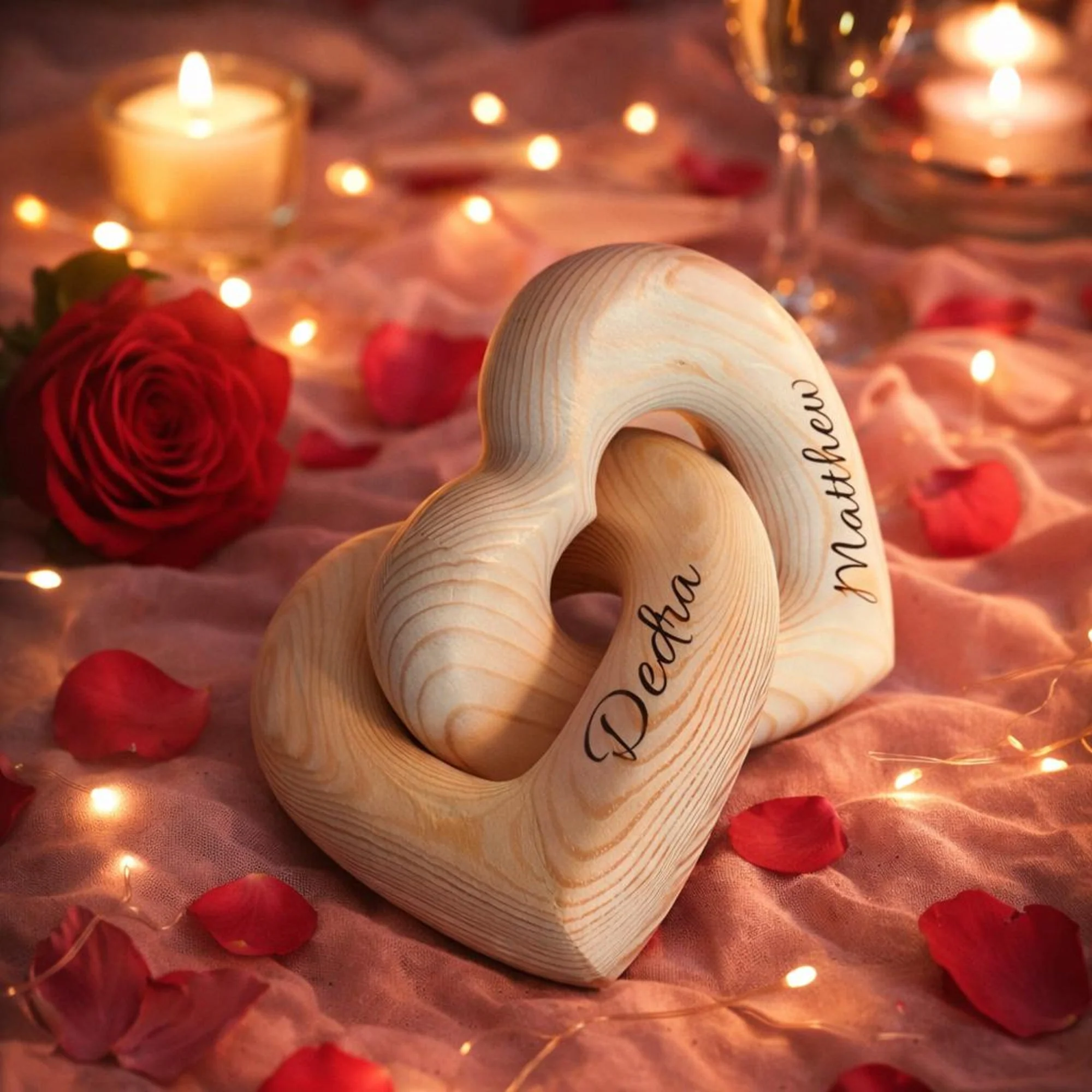 Personalized Names Infinity Heart Sculpture - Romantic Couple Keepsake, Anniversary Present for Him Her HO82 901356 - Image 4