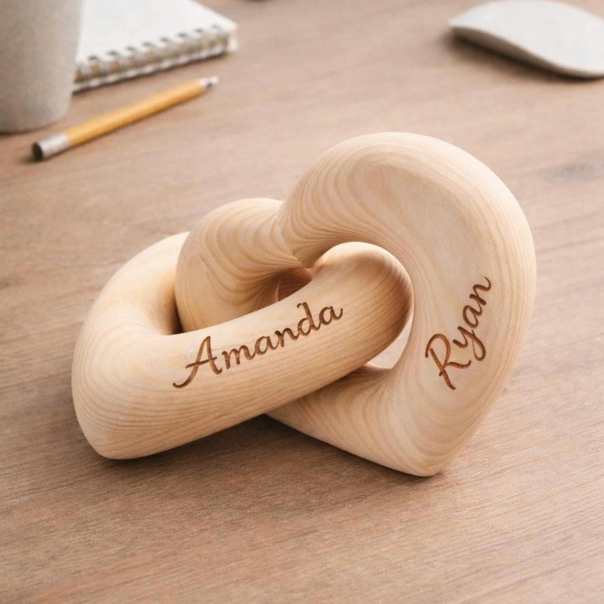 Personalized Names Infinity Heart Sculpture - Romantic Couple Keepsake, Anniversary Present for Him Her HO82 901356 - Image 5