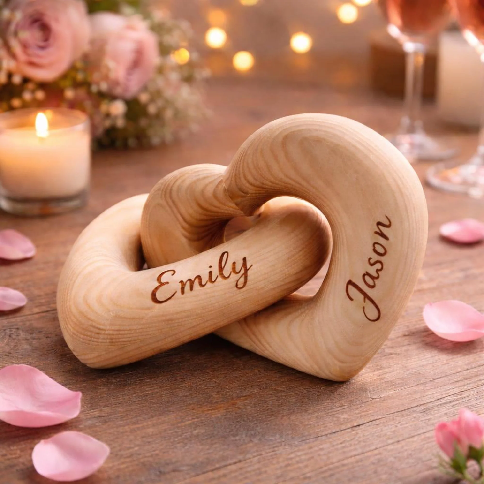 Personalized Names Infinity Heart Sculpture - Romantic Couple Keepsake, Anniversary Present for Him Her HO82 901356 - Image 6