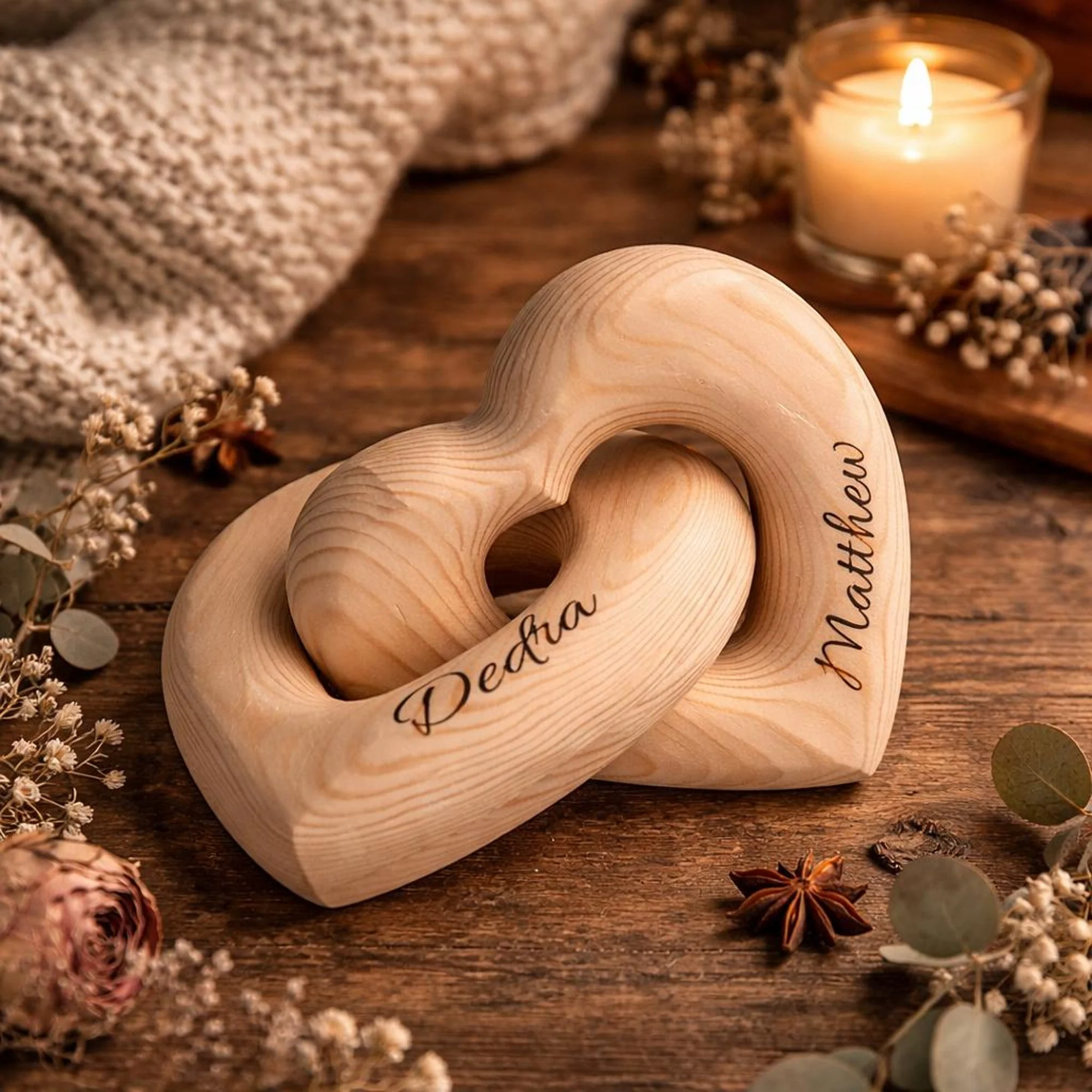 Personalized Names Infinity Heart Sculpture - Romantic Couple Keepsake, Anniversary Present for Him Her HO82 901356 - Image 7