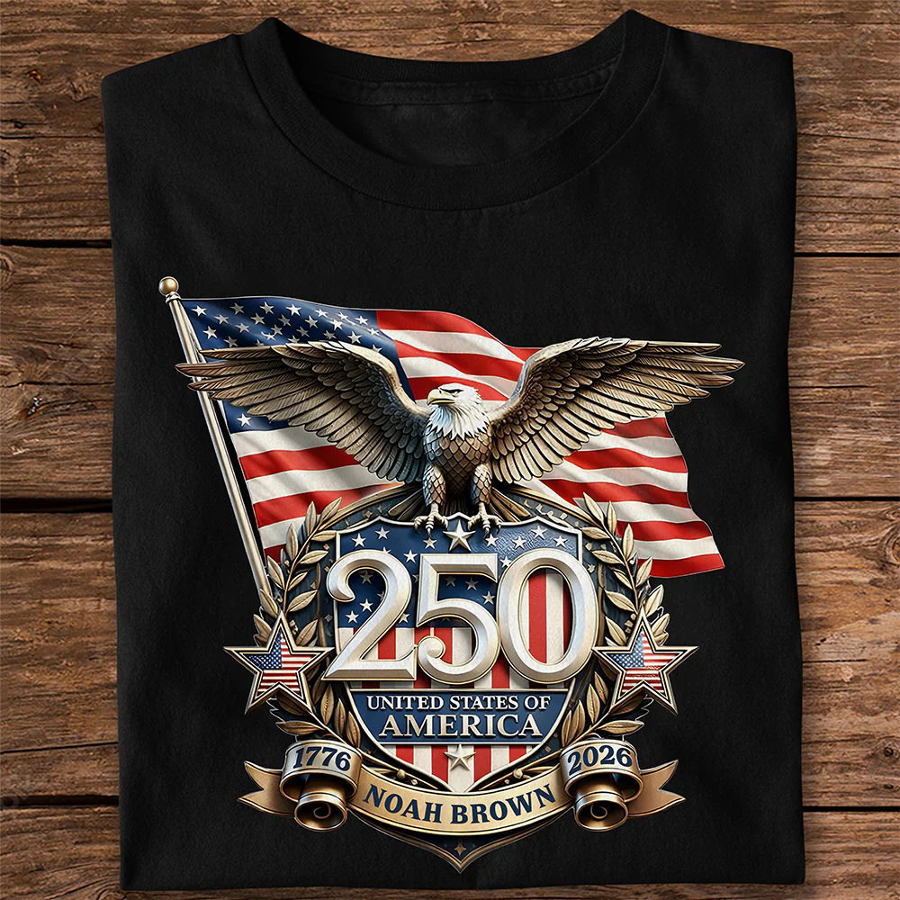 Personalized Patriot Eagle America 250th Anniversary Dark Shirt HO82 901836 - Image 2