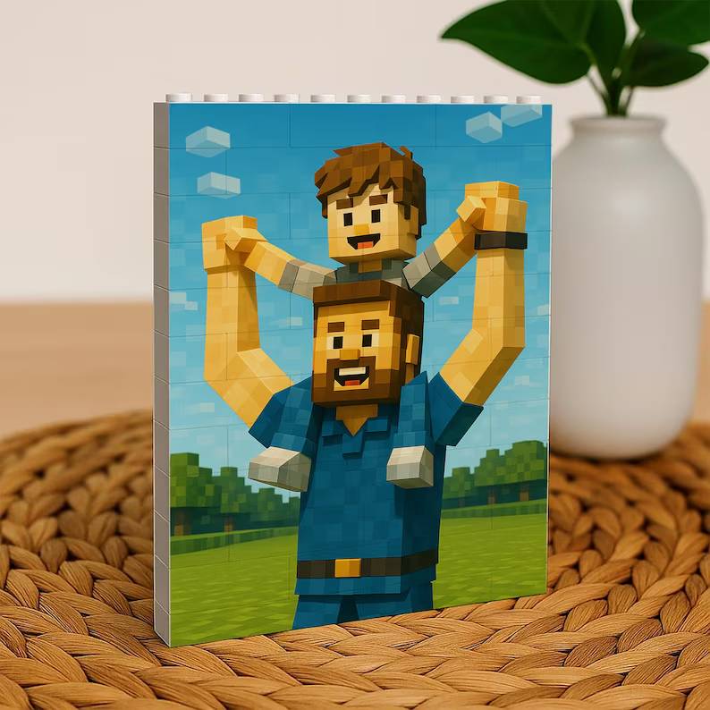 Personalized Photo Building Brick Block - Father's Day Dad Gift HO82 902596 - Image 3