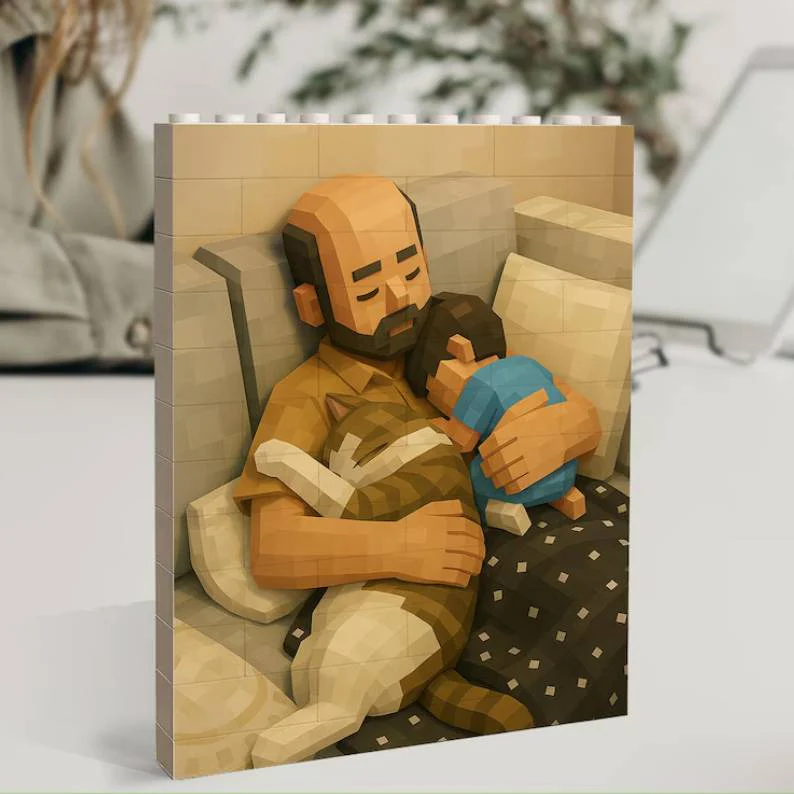 Personalized Photo Building Brick Block - Father's Day Dad Gift HO82 902596 - Image 4