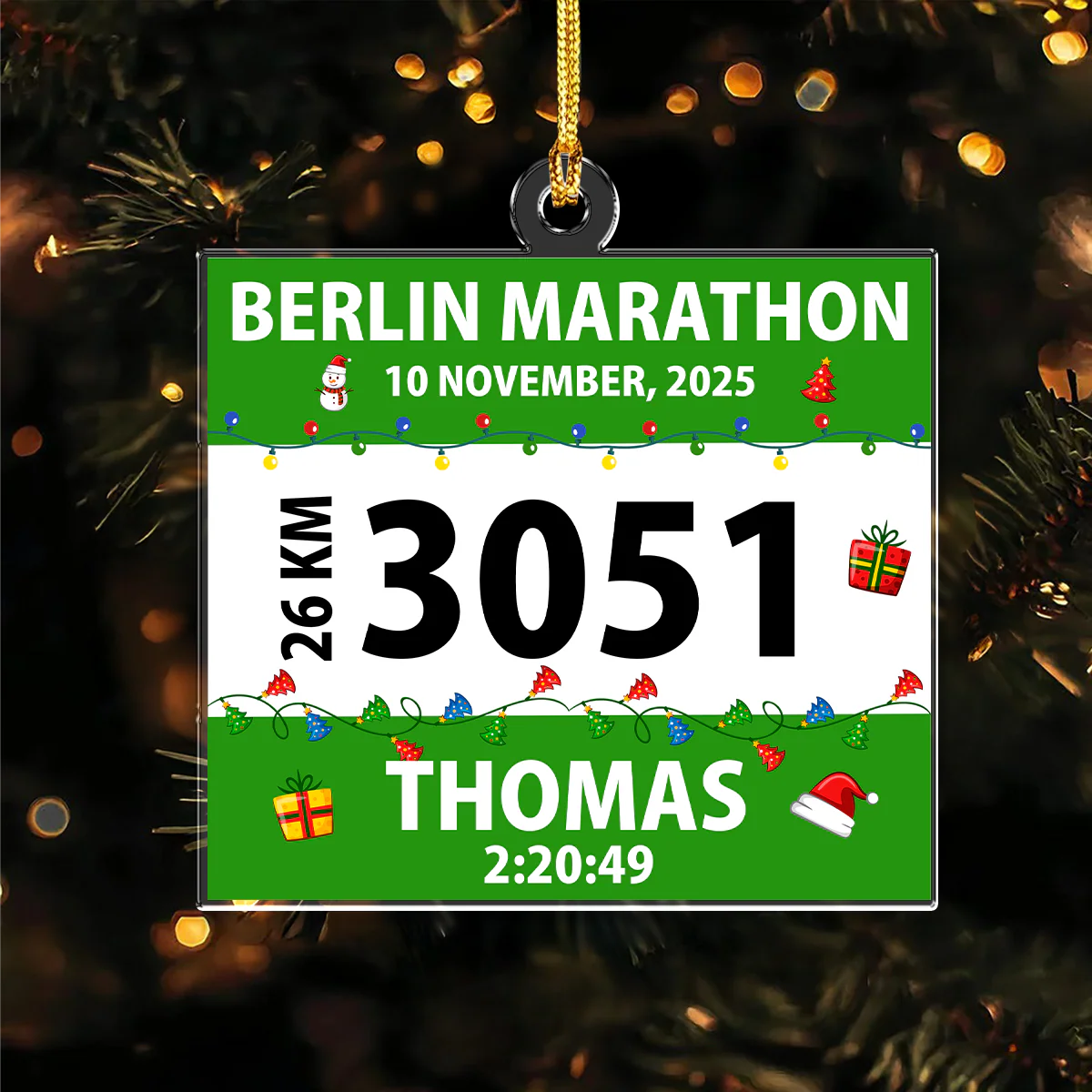 Personalized Race Bib Christmas Acrylic Ornament Gift for Marathon Lovers HO82 900644 - Image 7