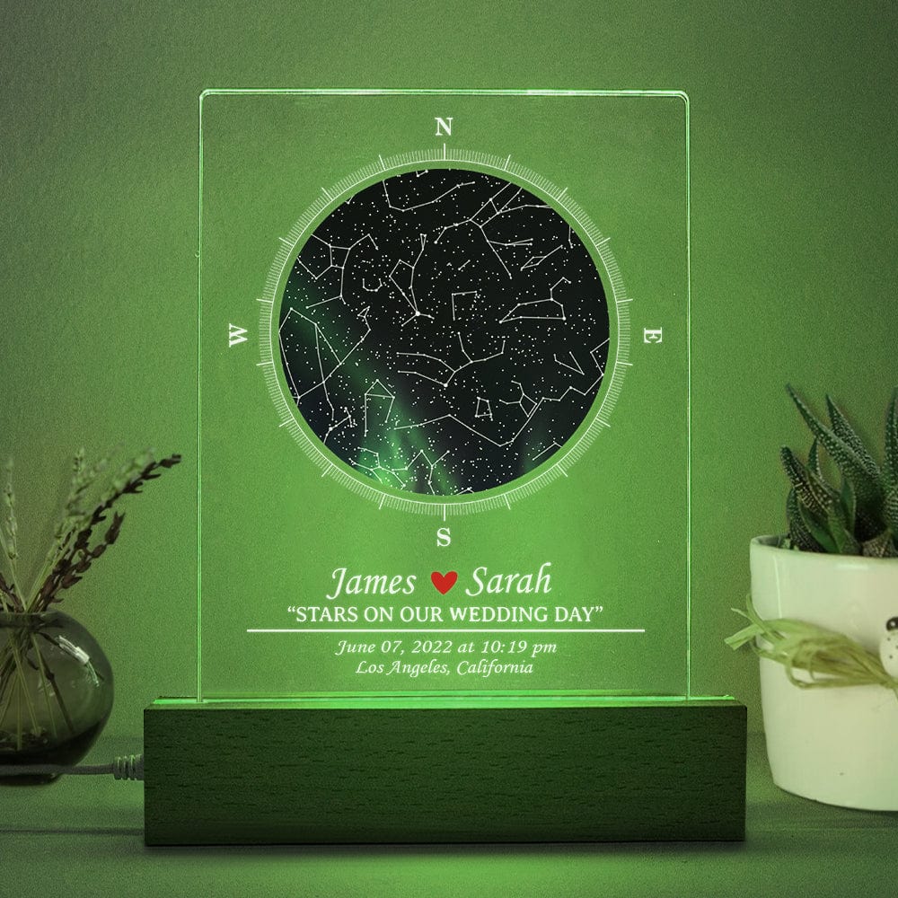 Personalized Star Map Couple Acrylic Plaque LED Night Light Gift For Valentine, Wedding Anniversary Gift HO82 893420 - Image 3