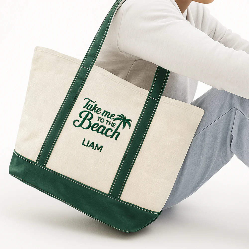 Personalized Take Me To The Beach Embroidered Monogram Beach Bag HO82 894250 - Image 5