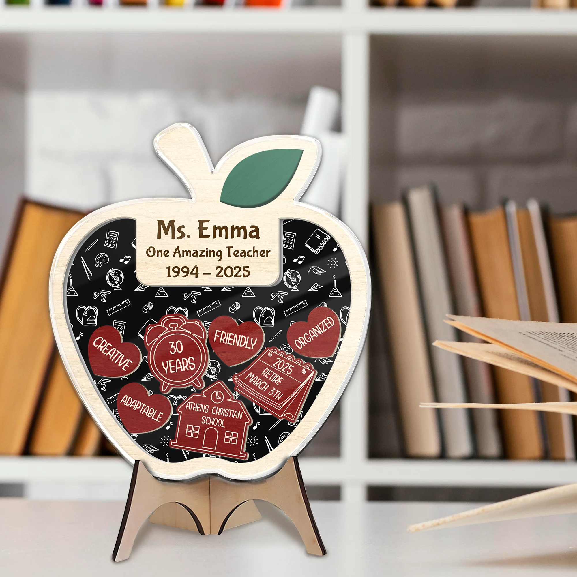 Personalized  Teacher Retirement Acrylic Apple Shaking Magnet Gift From Student HO82 894266 - Image 6