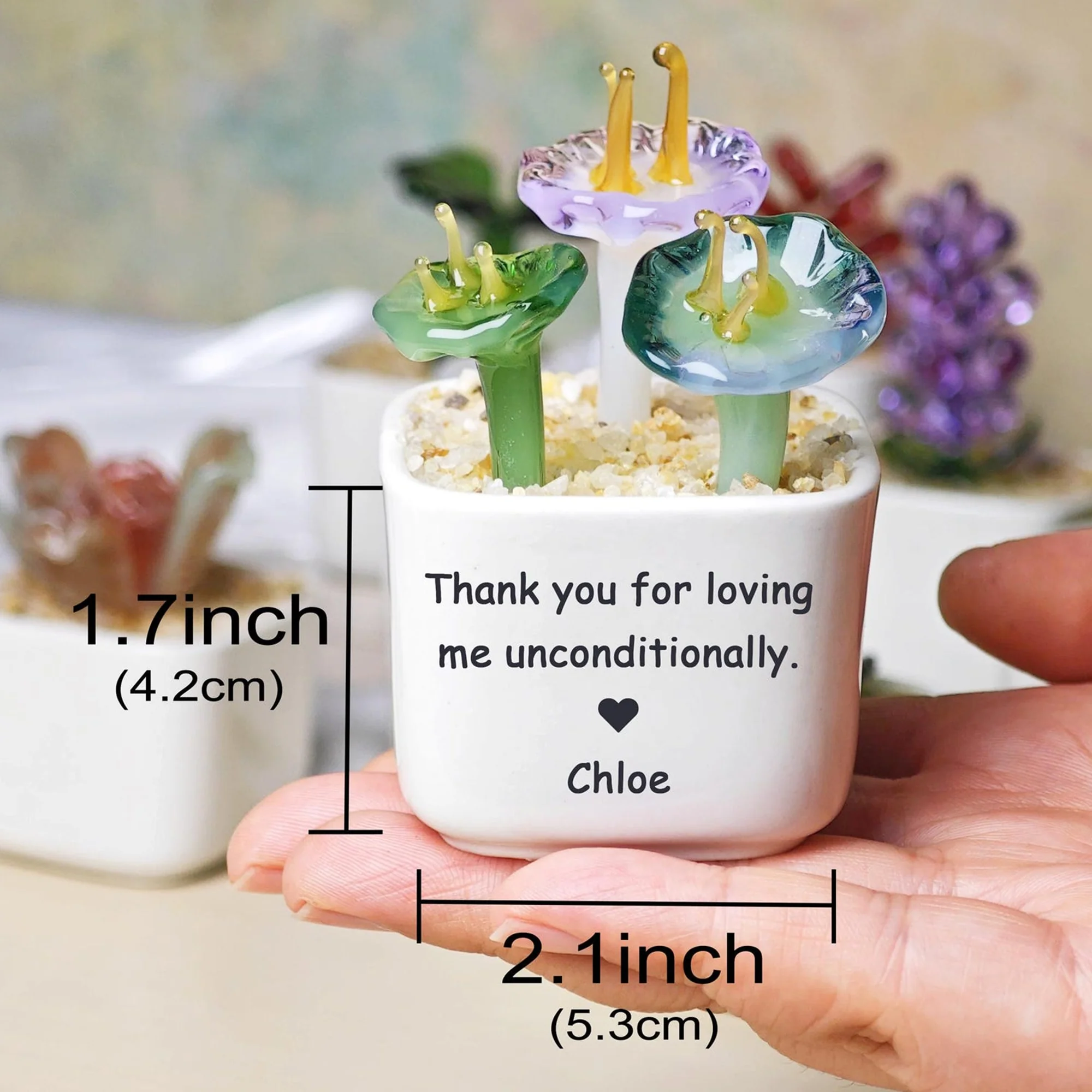Personalized Thank You for Helping Me Grow Tulip Glass Flower Pot - Teacher Appreciation, Succulent Cactus Figurine, Valentine's Day HO82 901432 - Image 7