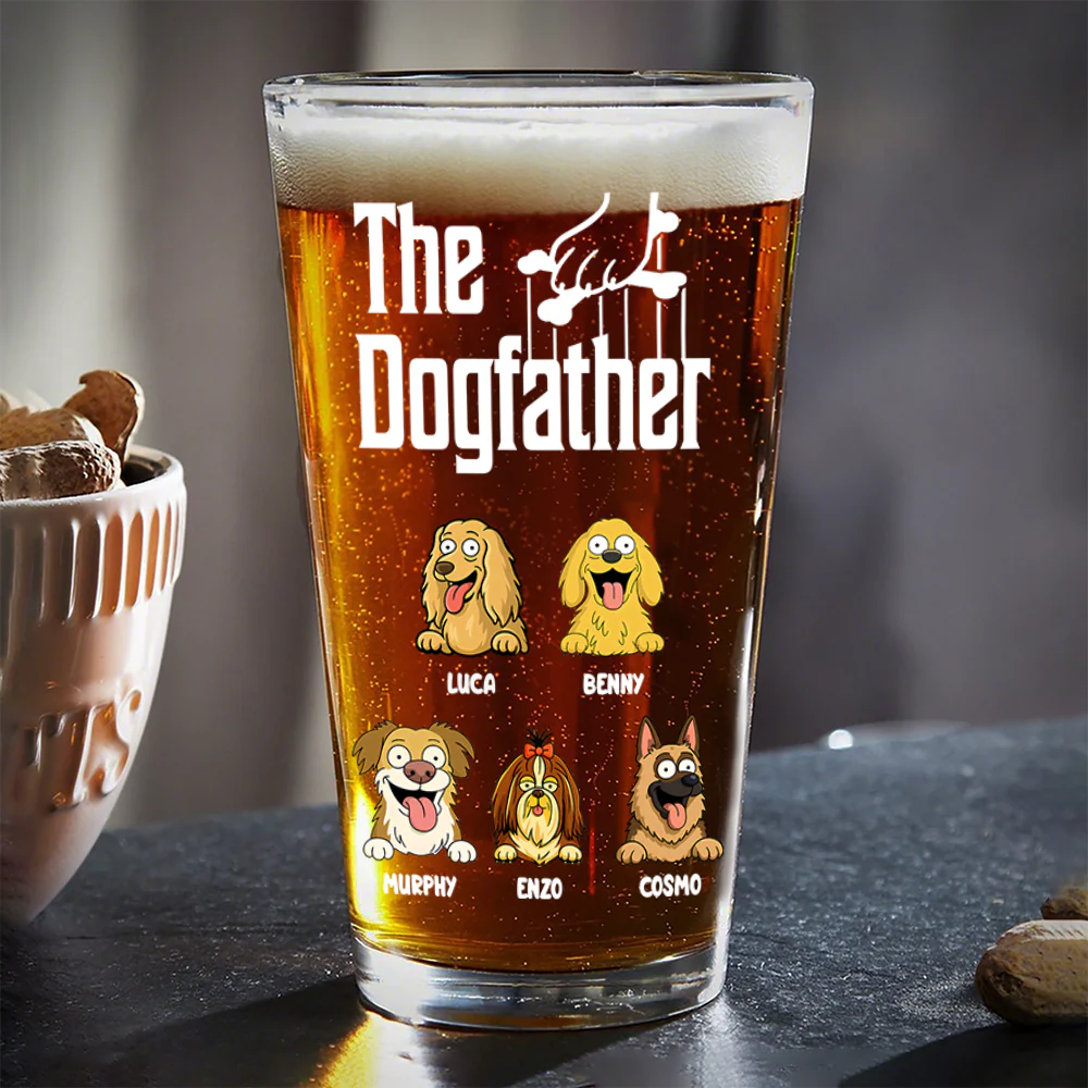 Personalized The Dog Father Print Beer Glass Personalized Gift For Dog Dad HO82 894134 - Image 2