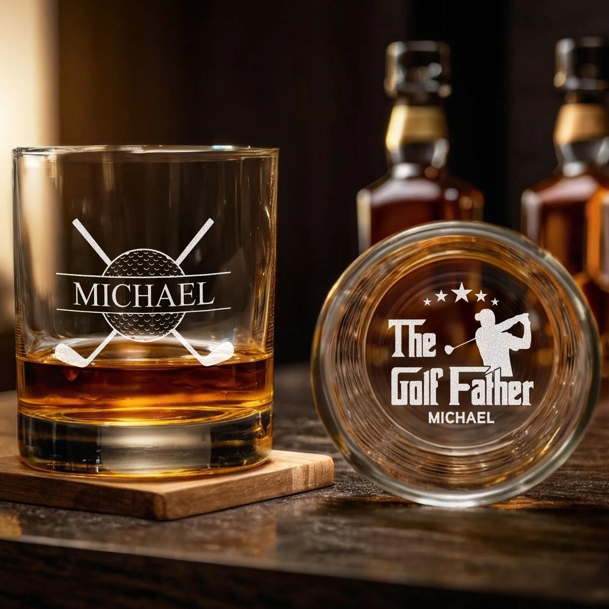 Personalized The Golffather Engraved Whiskey Glass Gift For Husband, Boyfriend, Golf Lovers HO82 900850 - Image 5