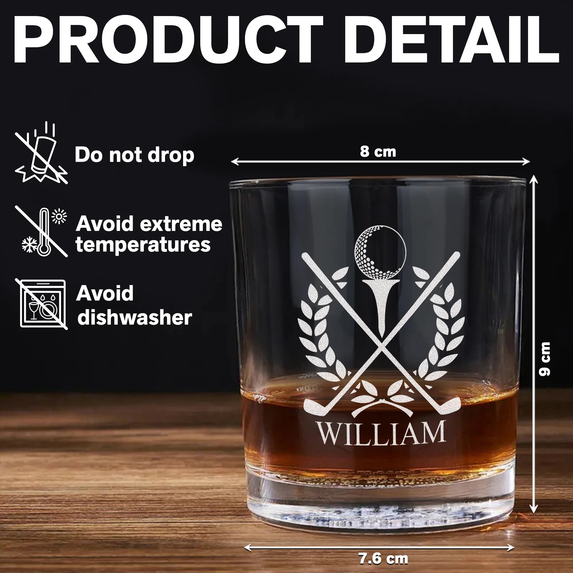 Personalized The Golffather Engraved Whiskey Glass Gift For Husband, Boyfriend, Golf Lovers HO82 900850 - Image 7