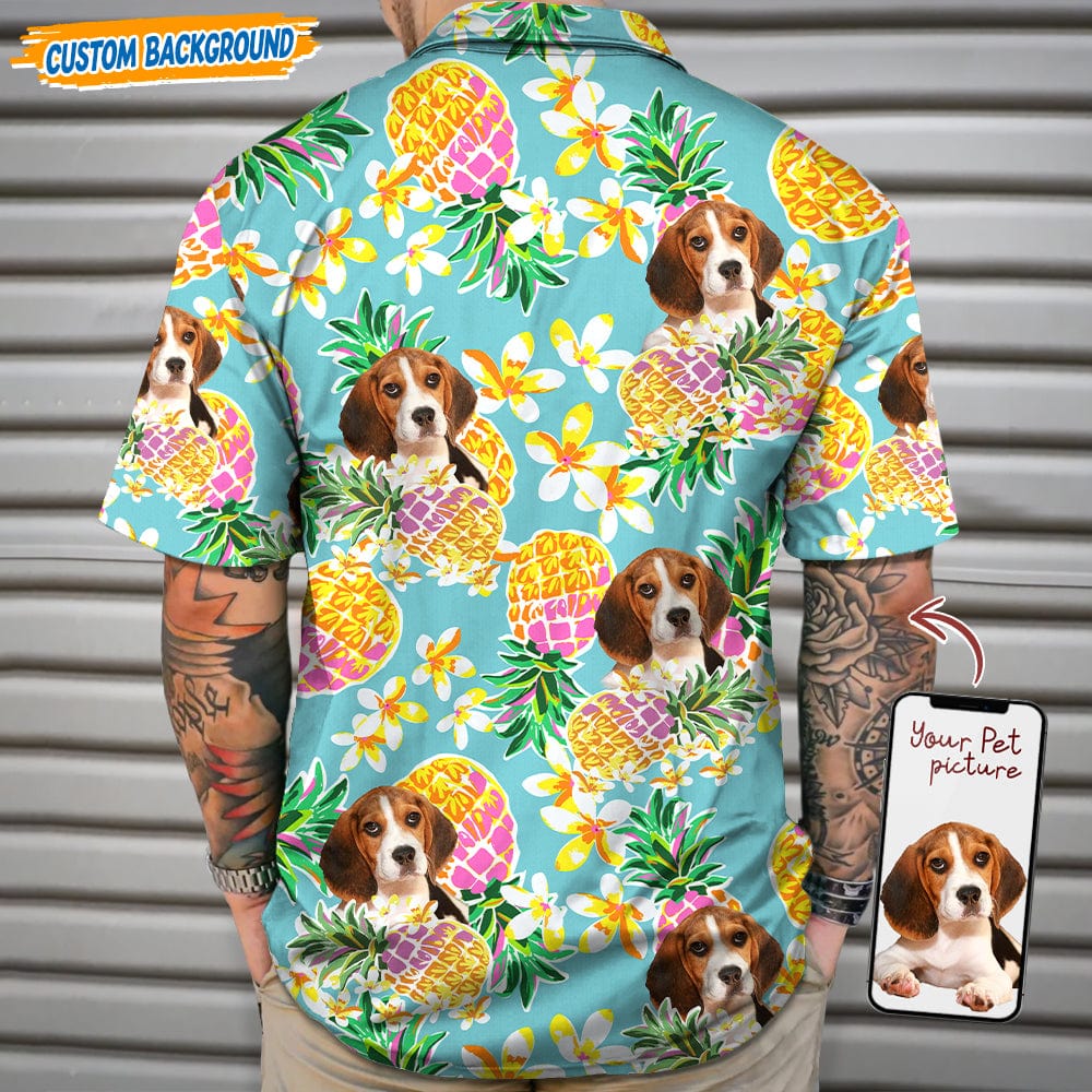 Upload Dog Cat Photo With Pineapple Pattern Hawaiian Shirt T368 889466 - Image 3