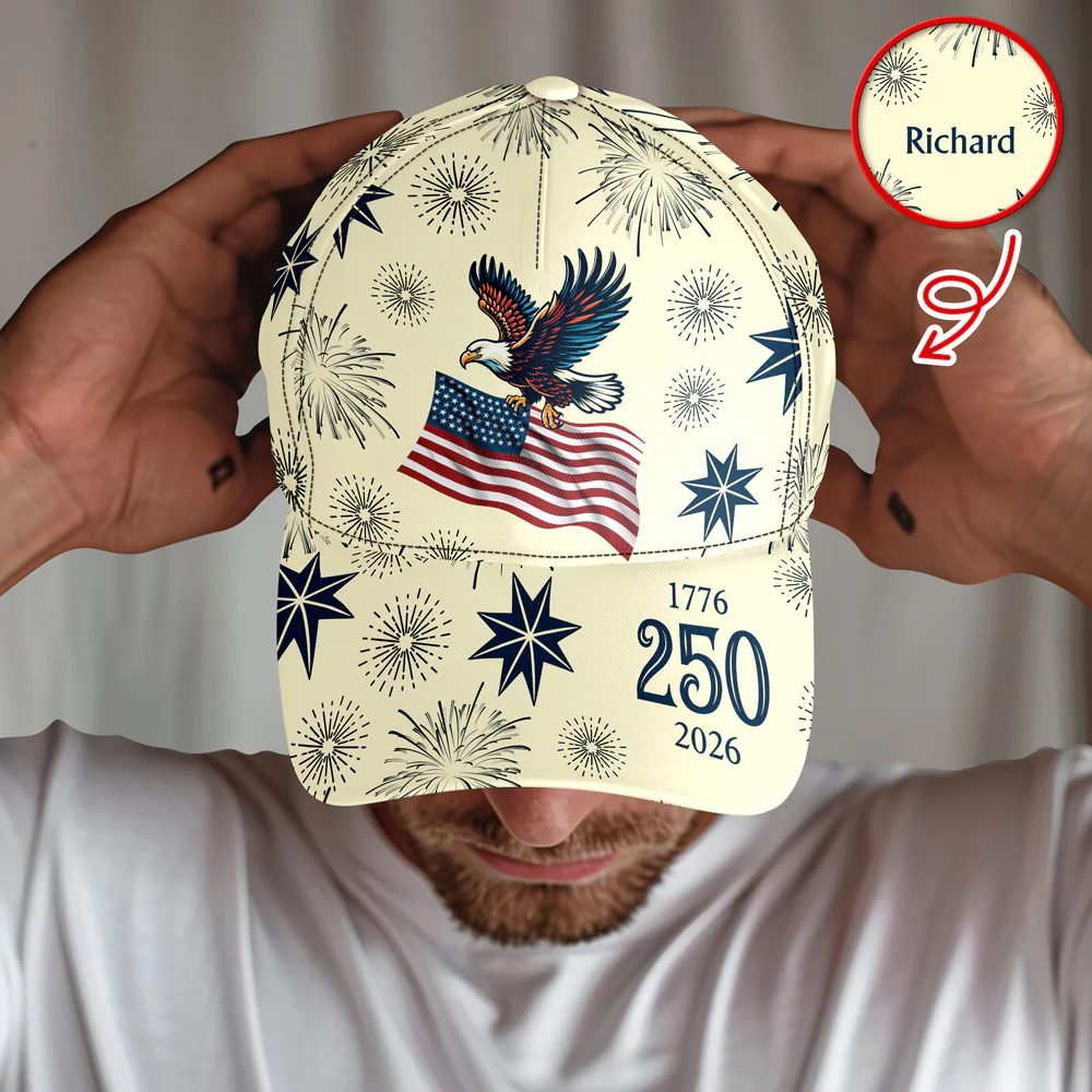 Personalized USA 250 Anniversary Eagle 1776-2026 Classic Cap HO82 902068 - Image 3