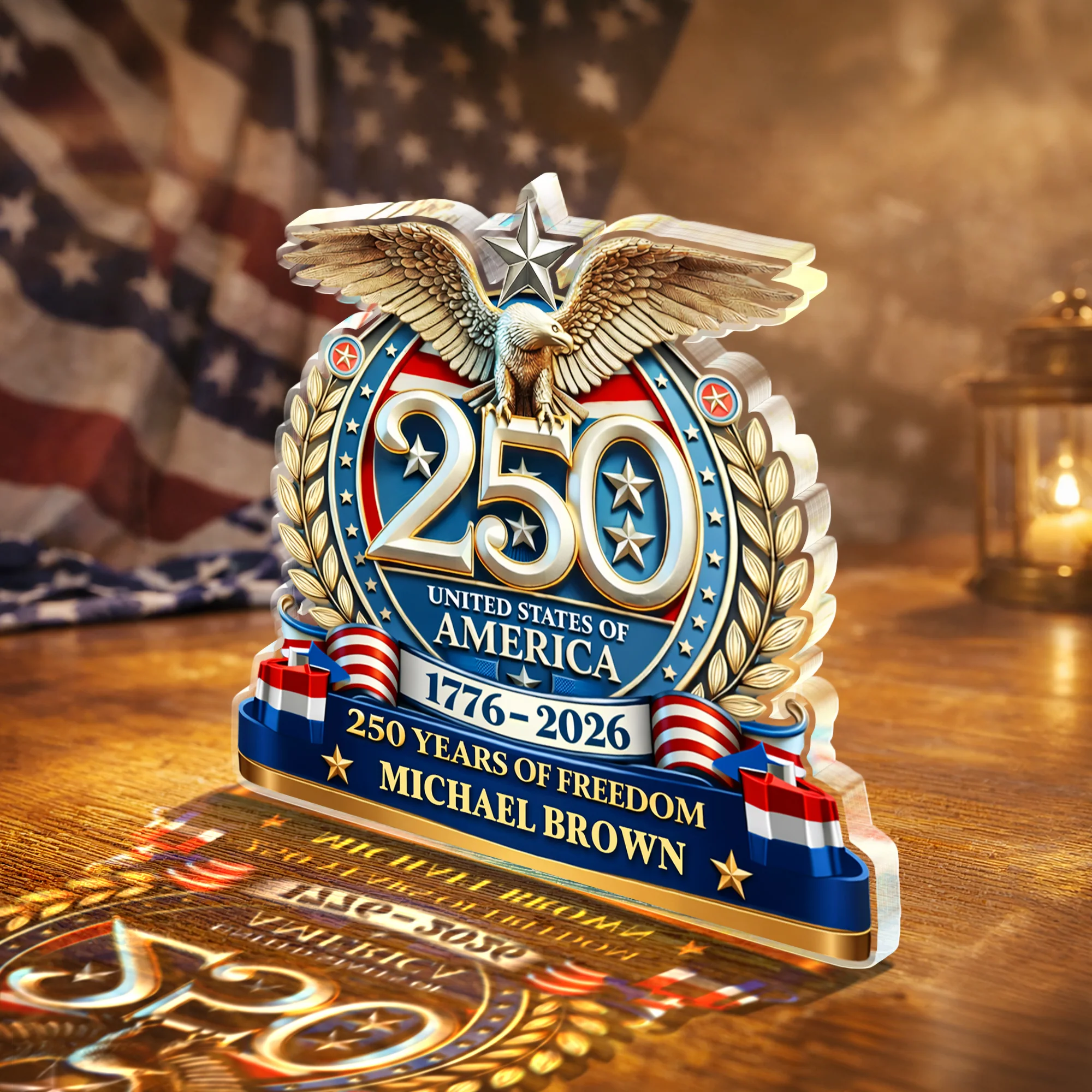Personalized USA Eagles 250th Anniversary Semiquincentennial 1776-2026 Acrylic Block Plaque - Patriotic Memorial Decor HO82 901902 - Image 5