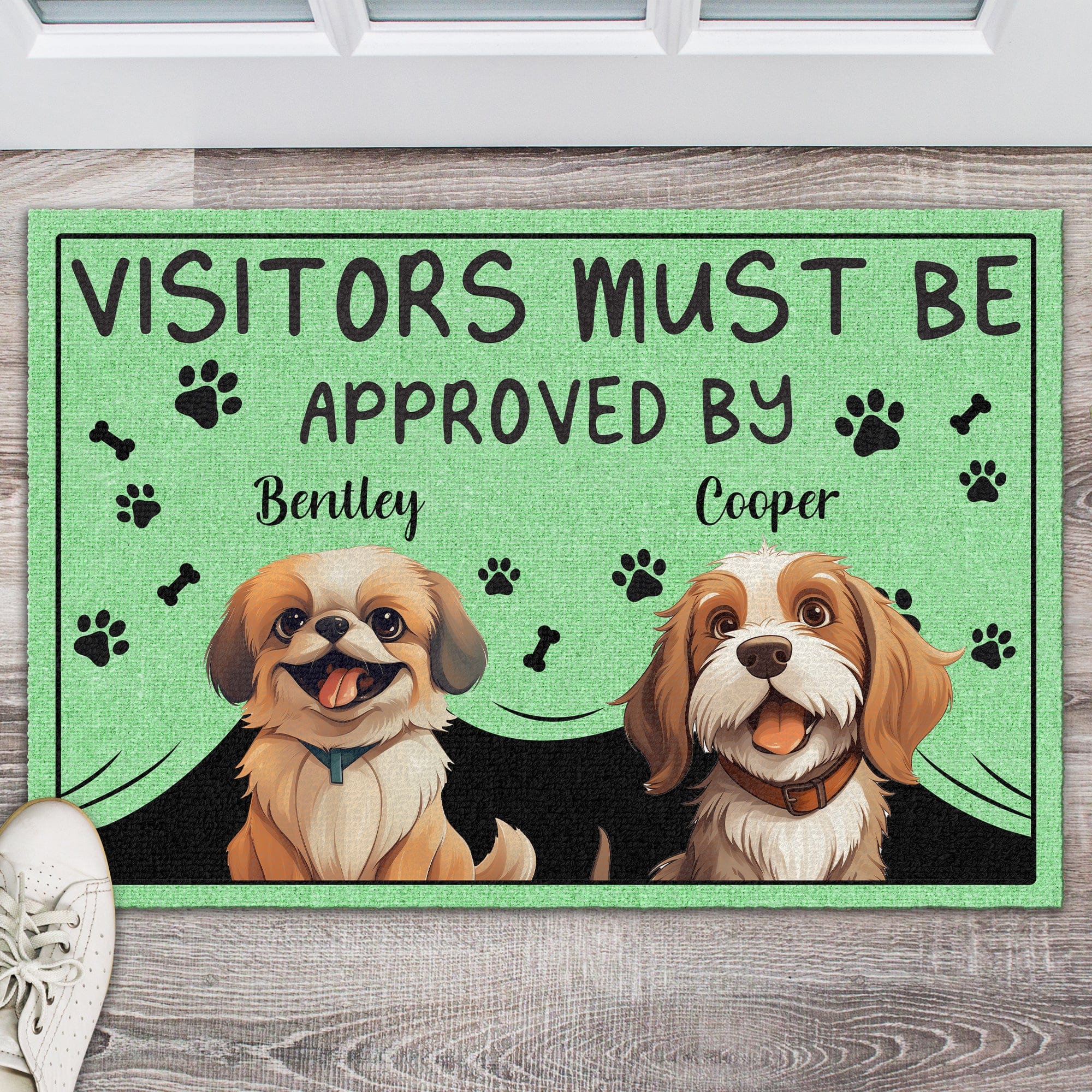 Personalized Visitors Must Be Approved By This Dog, Gift For Dog Lovers Doormat HO82 893508 - Image 2