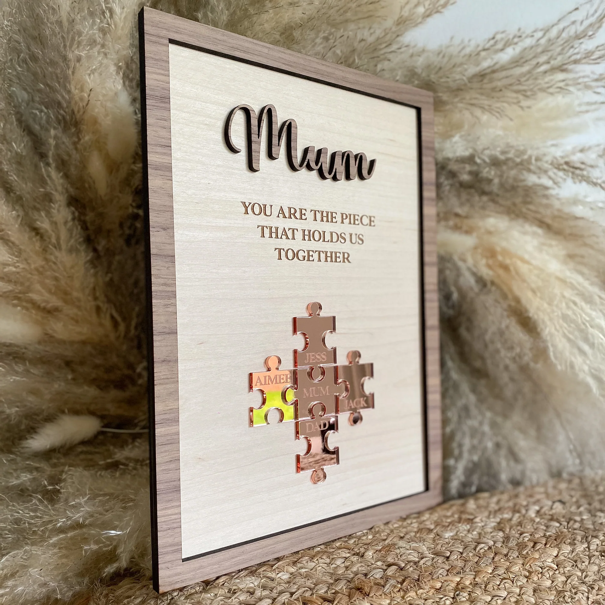 Personalized You Are The Piece That Holds Us Together 2-Layered Wooden Plaque - Mother's Day Gift HO82 901672 - Image 3