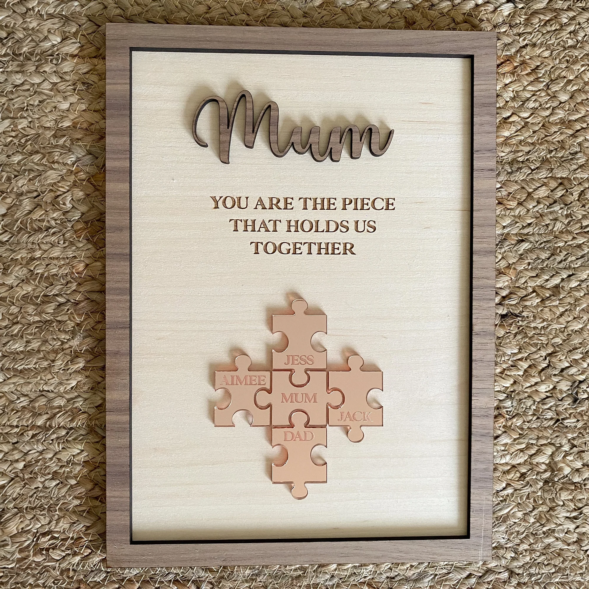 Personalized You Are The Piece That Holds Us Together 2-Layered Wooden Plaque - Mother's Day Gift HO82 901672 - Image 4