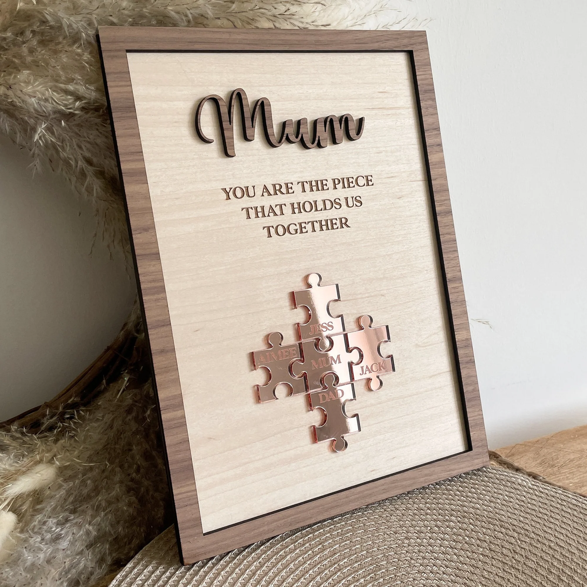 Personalized You Are The Piece That Holds Us Together 2-Layered Wooden Plaque - Mother's Day Gift HO82 901672 - Image 5