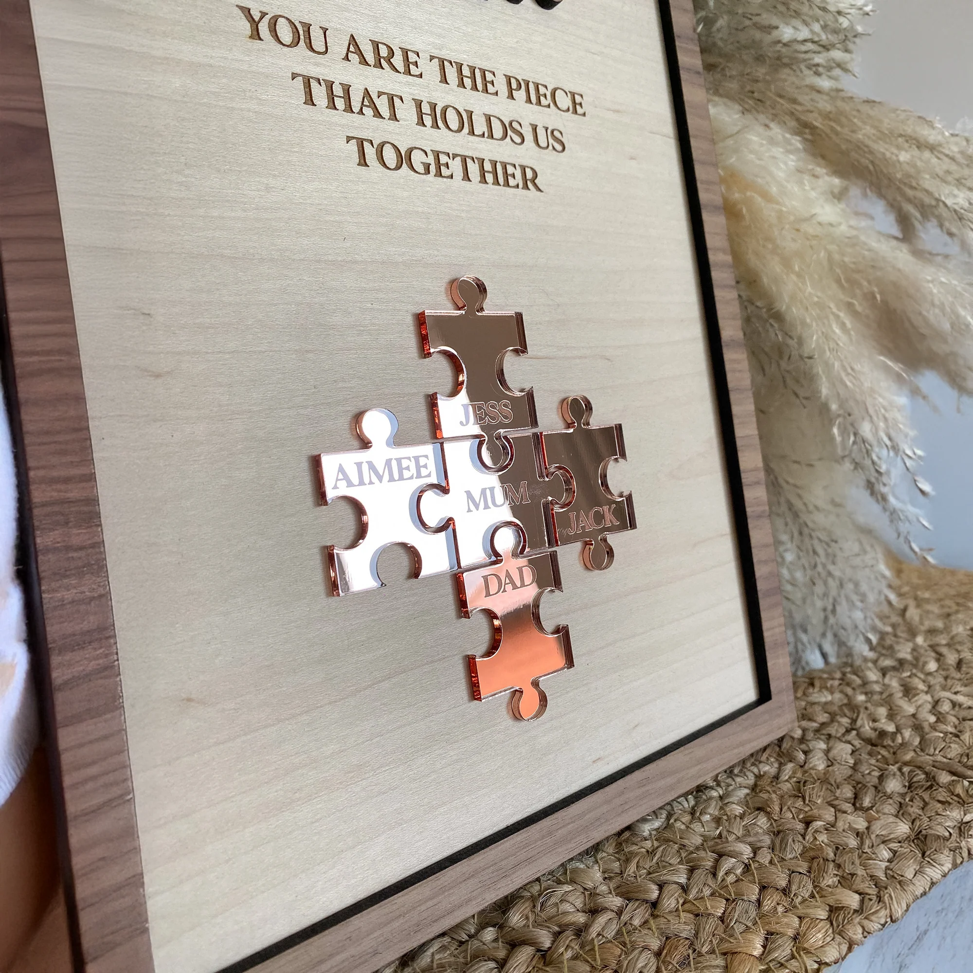 Personalized You Are The Piece That Holds Us Together 2-Layered Wooden Plaque - Mother's Day Gift HO82 901672 - Image 6