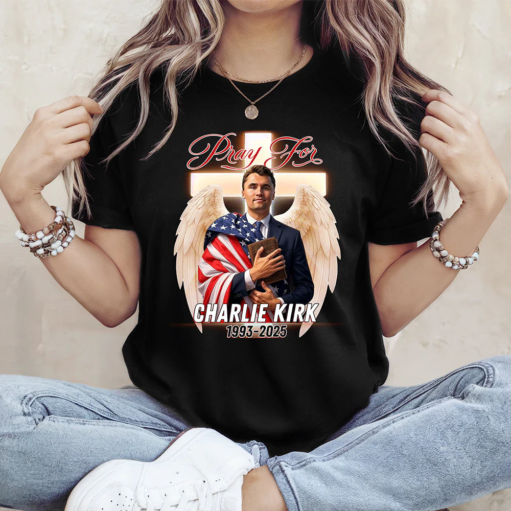 Pray For Charlie Kirk A True Hero Dark Shirt HO82 65774 - Image 3
