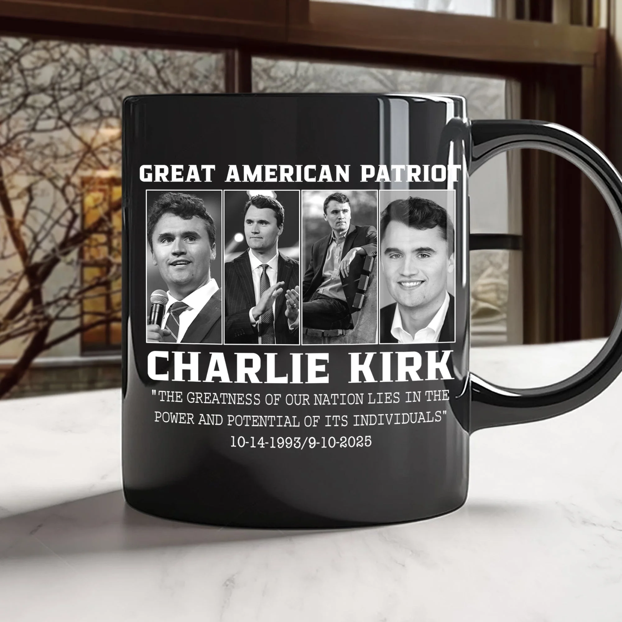 Prayers Up for Charlie Kirk Great America Patriot Black Mug HO82 65746 - Image 3