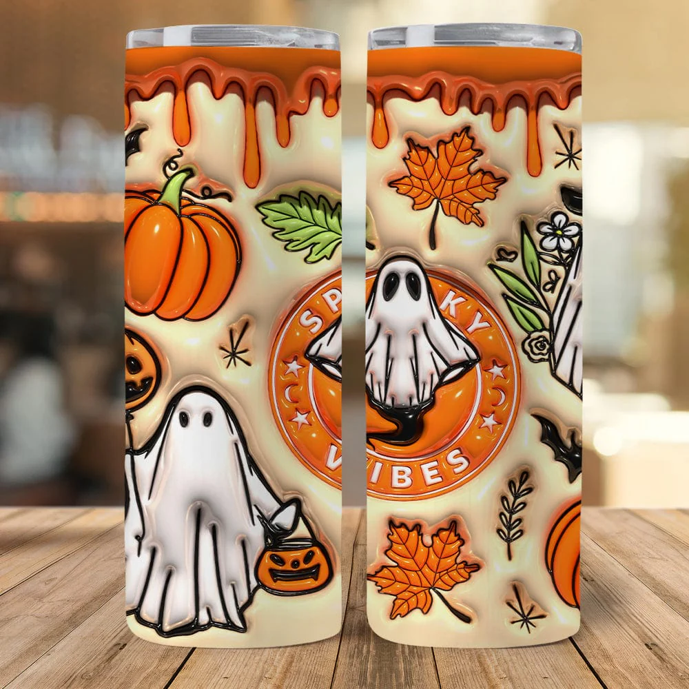 Pumpkin And Spooky Halloween Skinny Tumbler HO82 891328 - Image 3