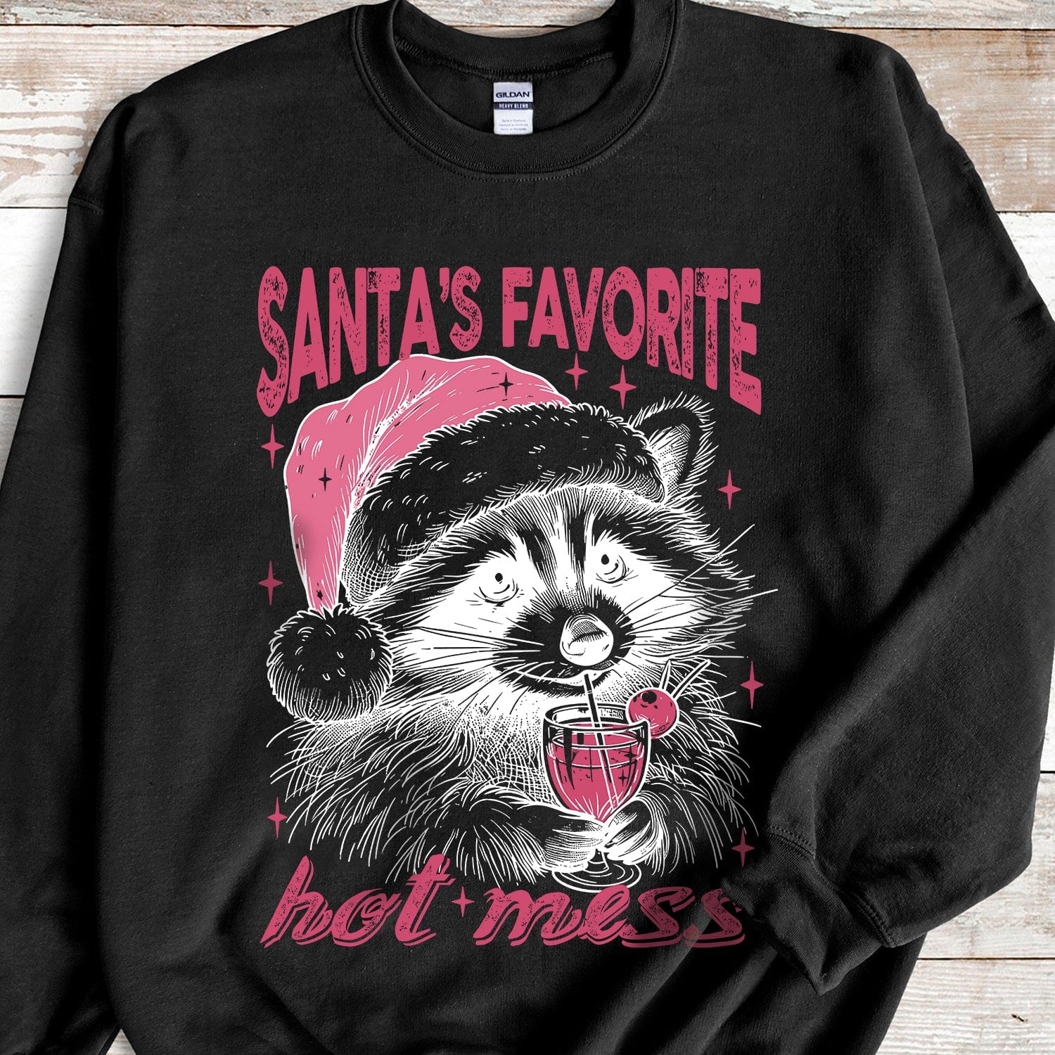 Santa's Favorite Hot Mess Christmas Dark Sweatshirt HO82 893234