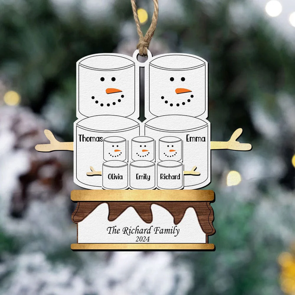 Snowman Family For Christmas Wood Ornament Personalized Gift N304 889662