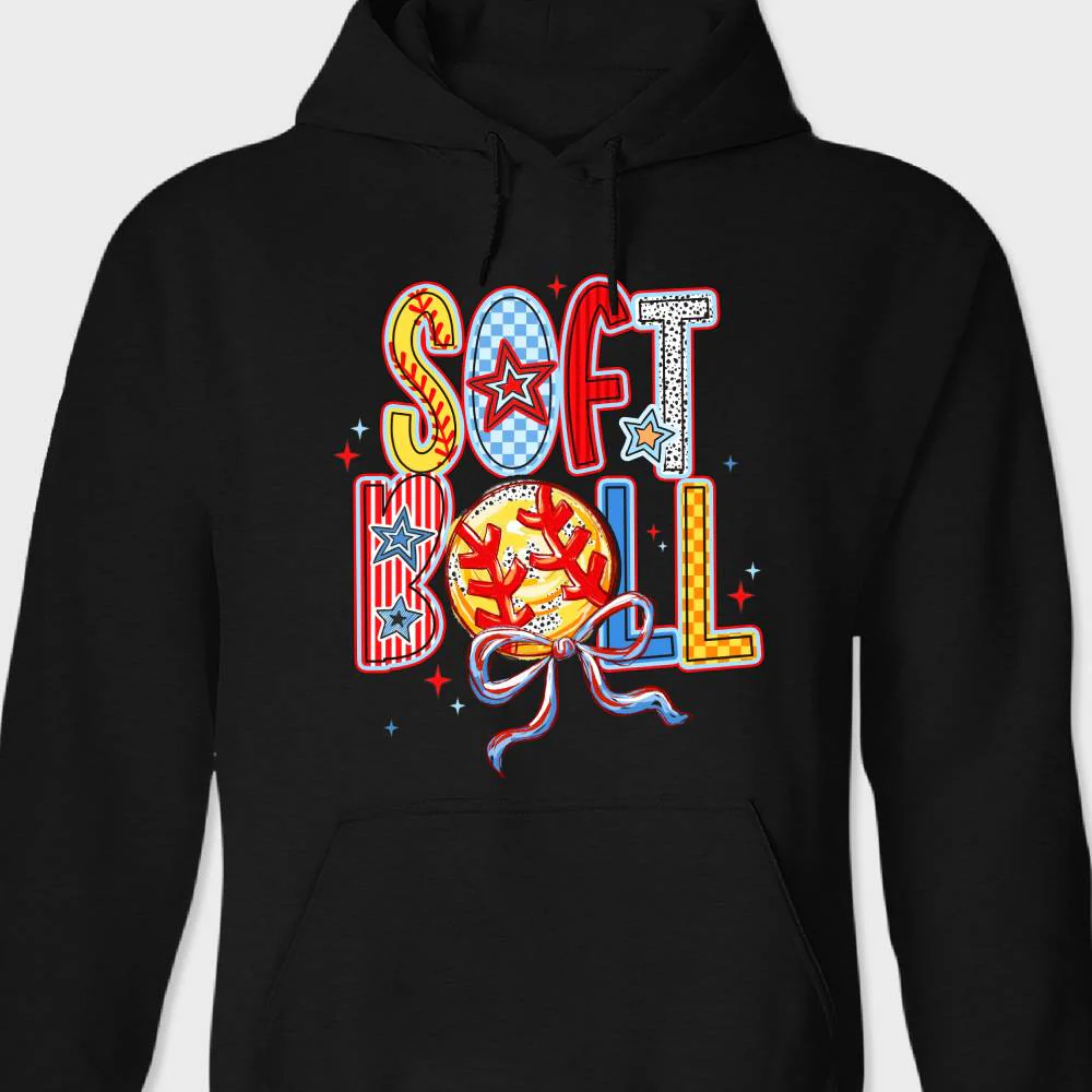 Softball Mom Game Day Coquette Family Dark Sweatshirt HO82 893550 - Image 5
