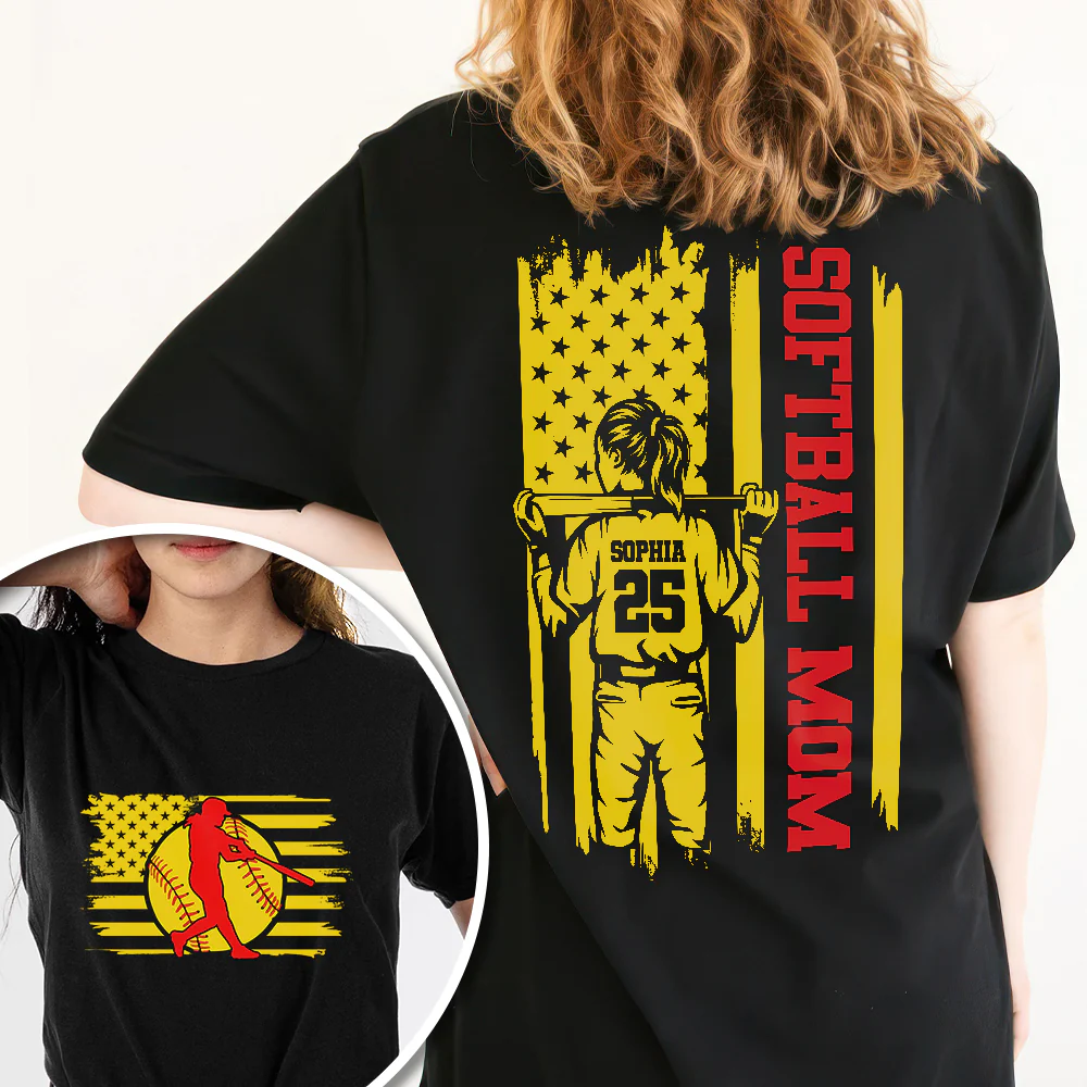 Softball Mom, Softball Dad Dark Shirt Personalized Gift For Mother's Day, Father's Day HO82 893542 - Image 2