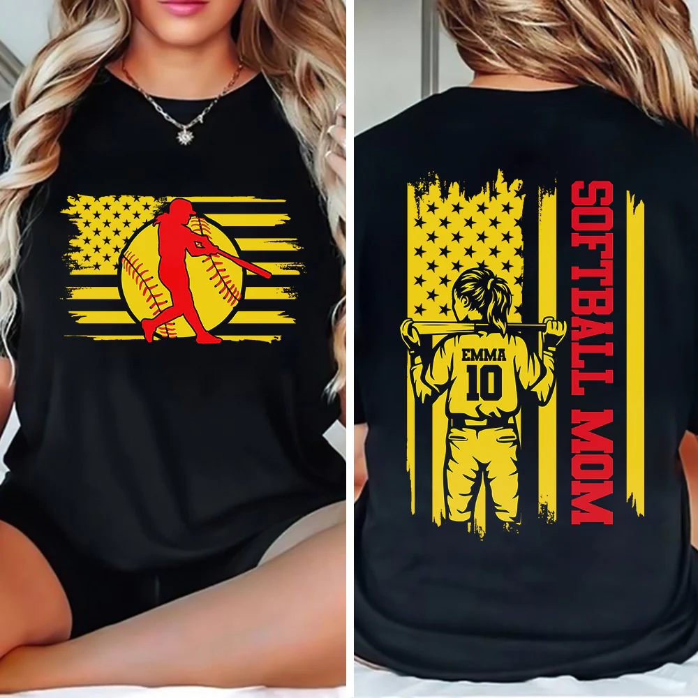 Softball Mom, Softball Dad Dark Shirt Personalized Gift For Mother's Day, Father's Day HO82 893542 - Image 3