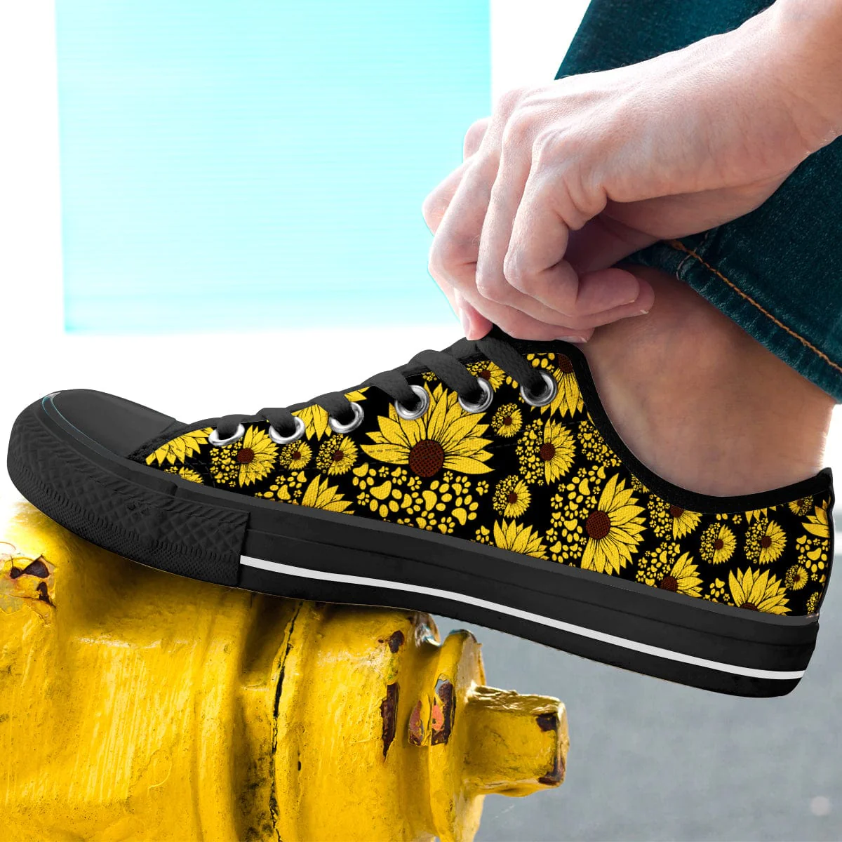 Sunflower Black Sole Canvas Shoes Personalized Gift T368 889548 - Image 3