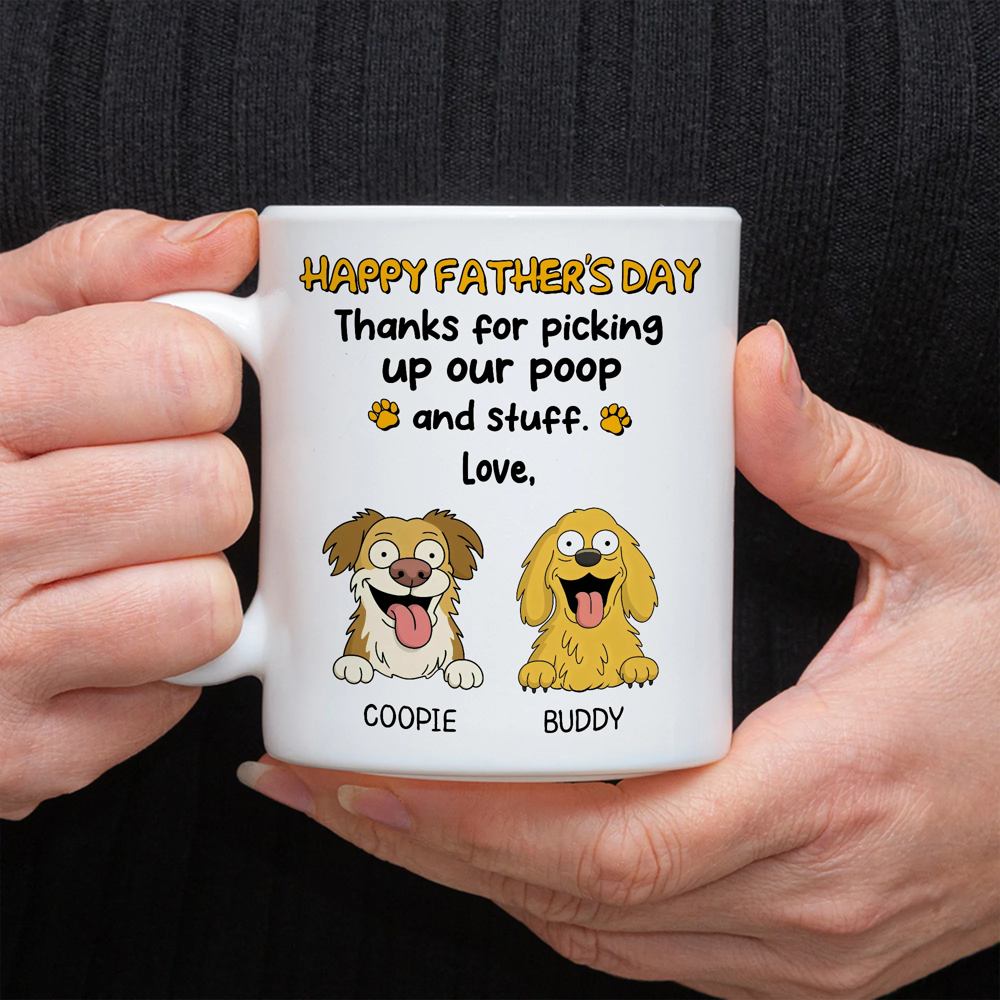 Thank For Picking Up Our Poop Dog White Mug Funny Personalized Gift For Father's Day HO82 893692 - Image 3