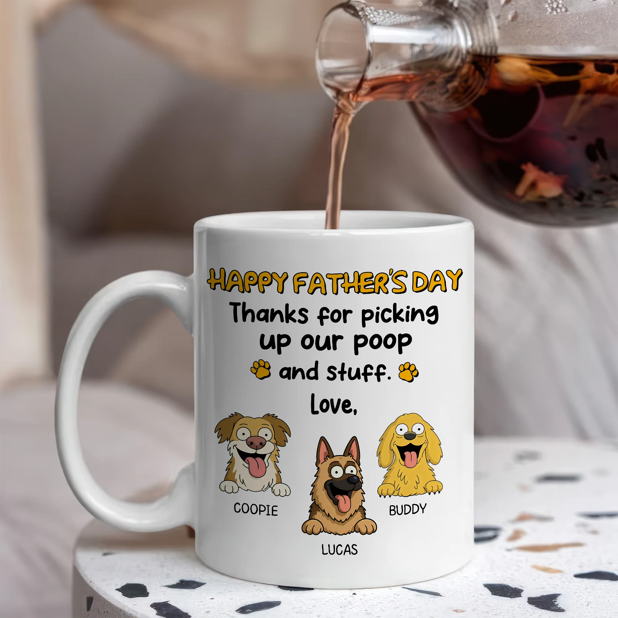 Thank For Picking Up Our Poop Dog White Mug Funny Personalized Gift For Father's Day HO82 893692 - Image 4