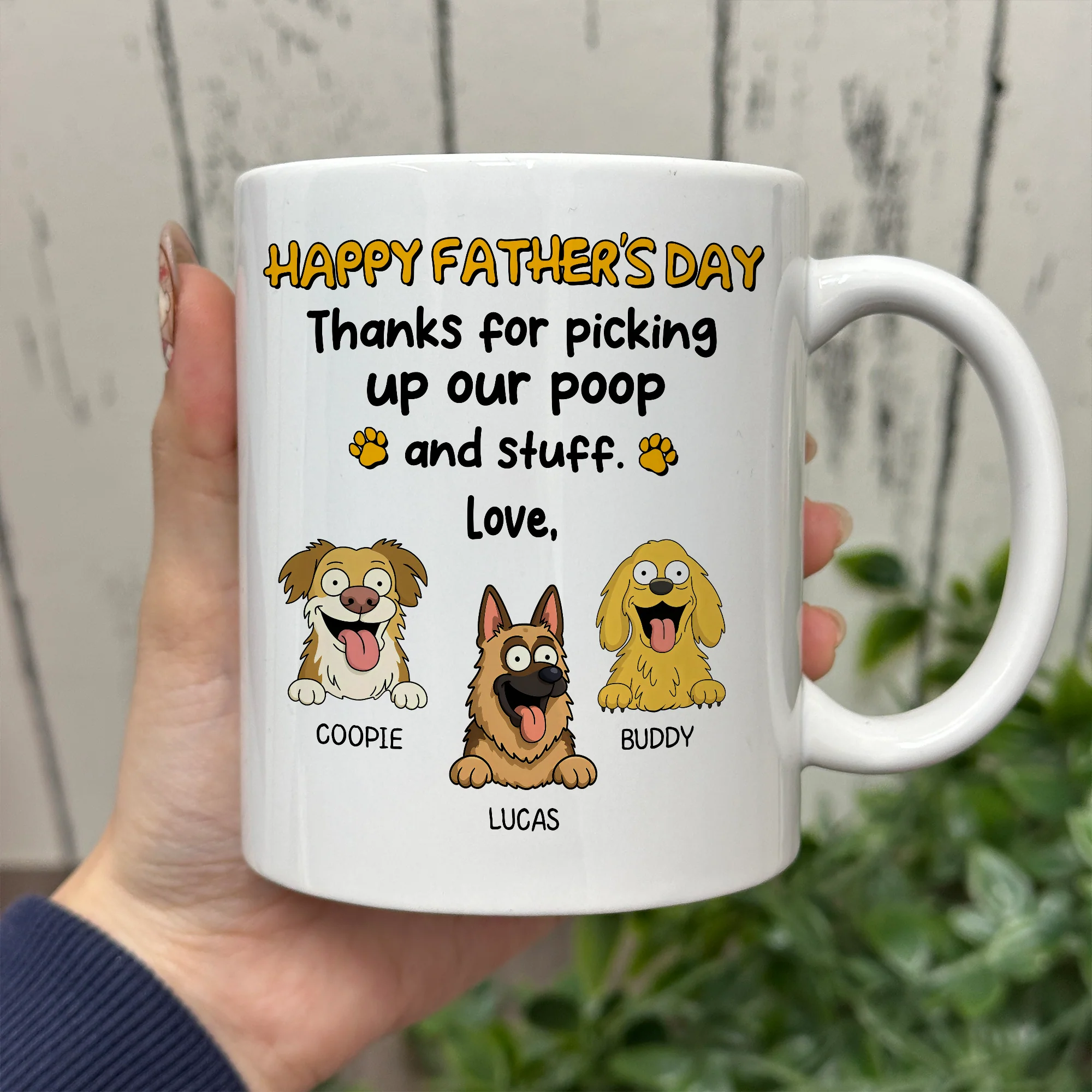 Thank For Picking Up Our Poop Dog White Mug Funny Personalized Gift For Father's Day HO82 893692 - Image 6